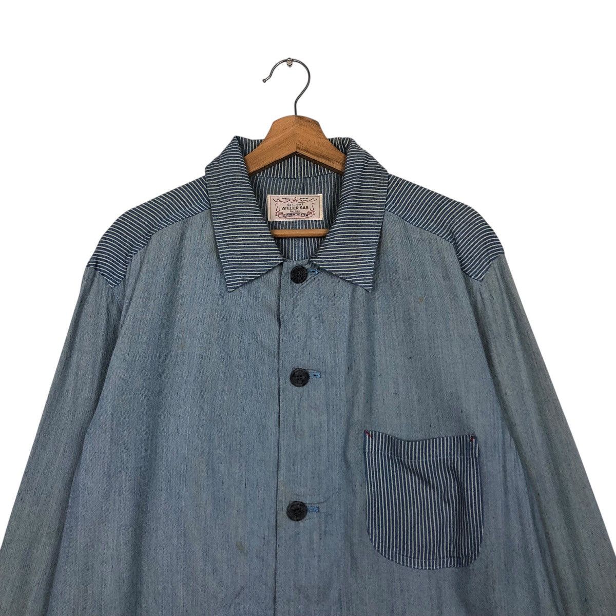 Japanese Brand Atelier SAB Multi-Stripe Work Jacket Hickory Issey Miyake Size US M / EU 48-50 / 2 - 4 Thumbnail