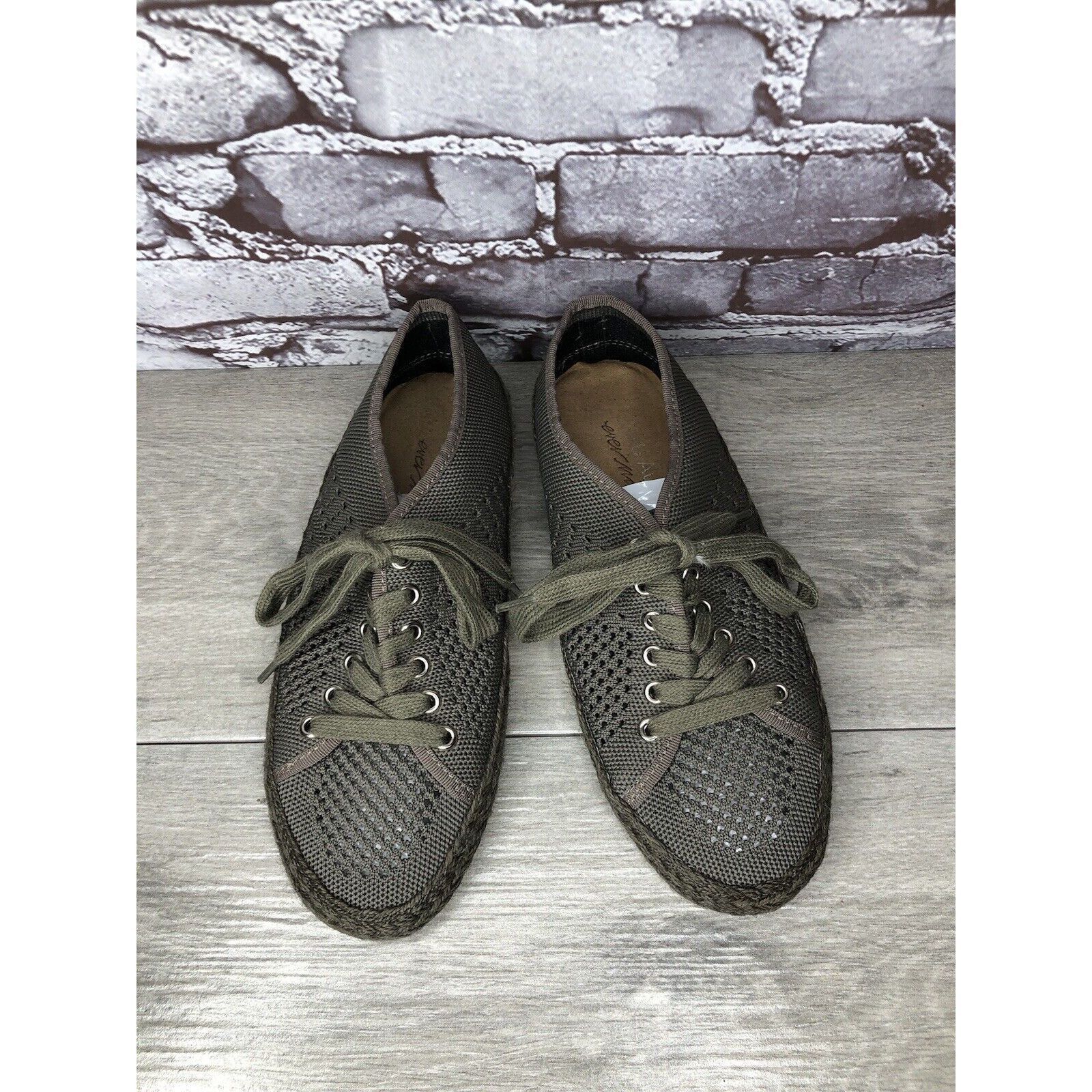 Other Emu Australia Olive Green Knit Espadrilles Casual Lace Up Sh Size US 8 / IT 38 - 3 Thumbnail