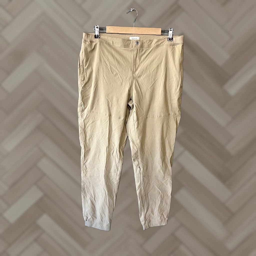 Vintage L.L. Bean Beige Outdoor Hiking Nylon Jogger Pants Large Regular Womens Size 36" / US 14 / IT 50 - 1 Thumbnail