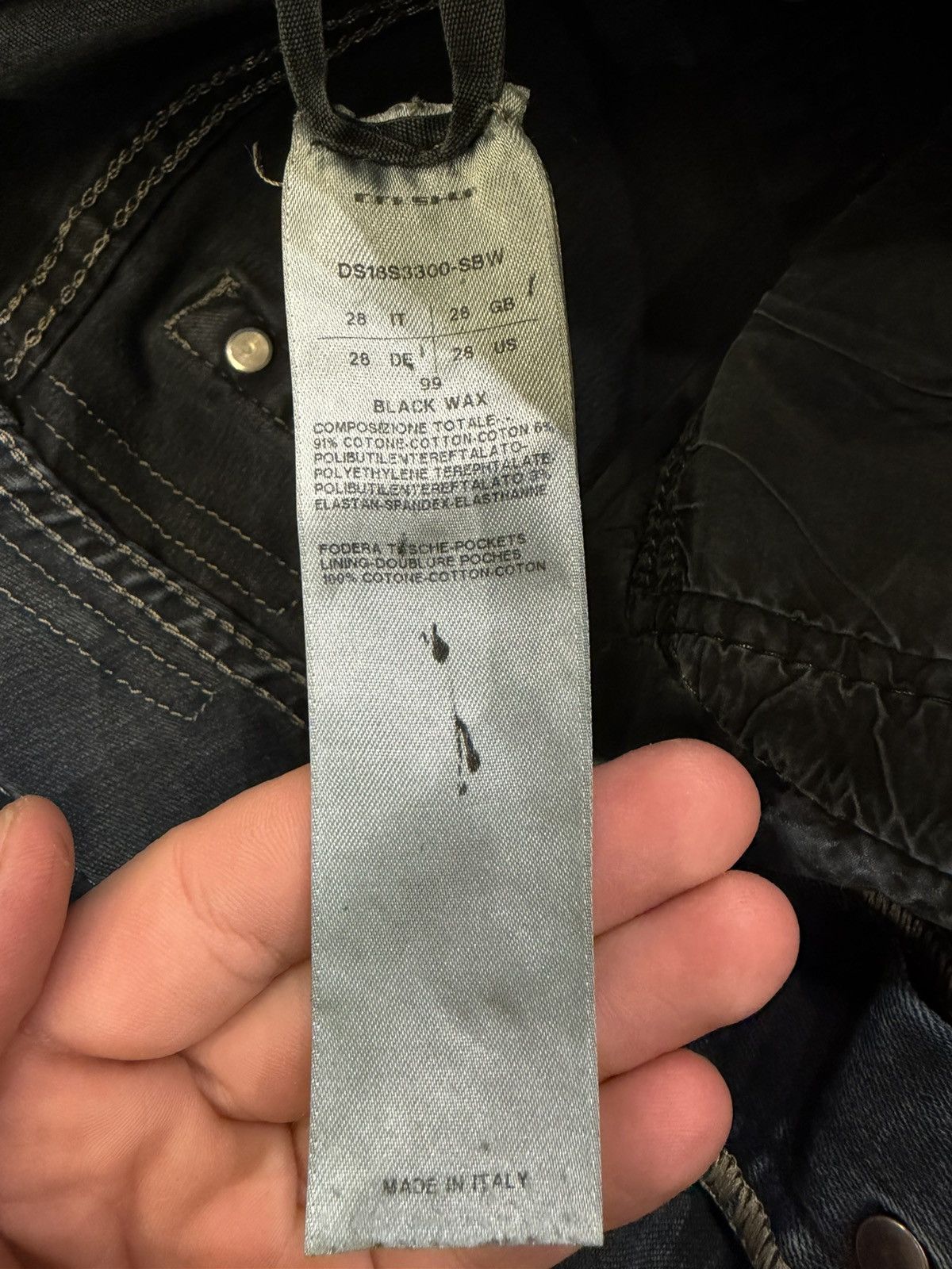 Rick Owens Drkshdw Rick Owens DRKSHDW Black Wax Denim Jeans Size US 28 / EU 44 - 3 Thumbnail