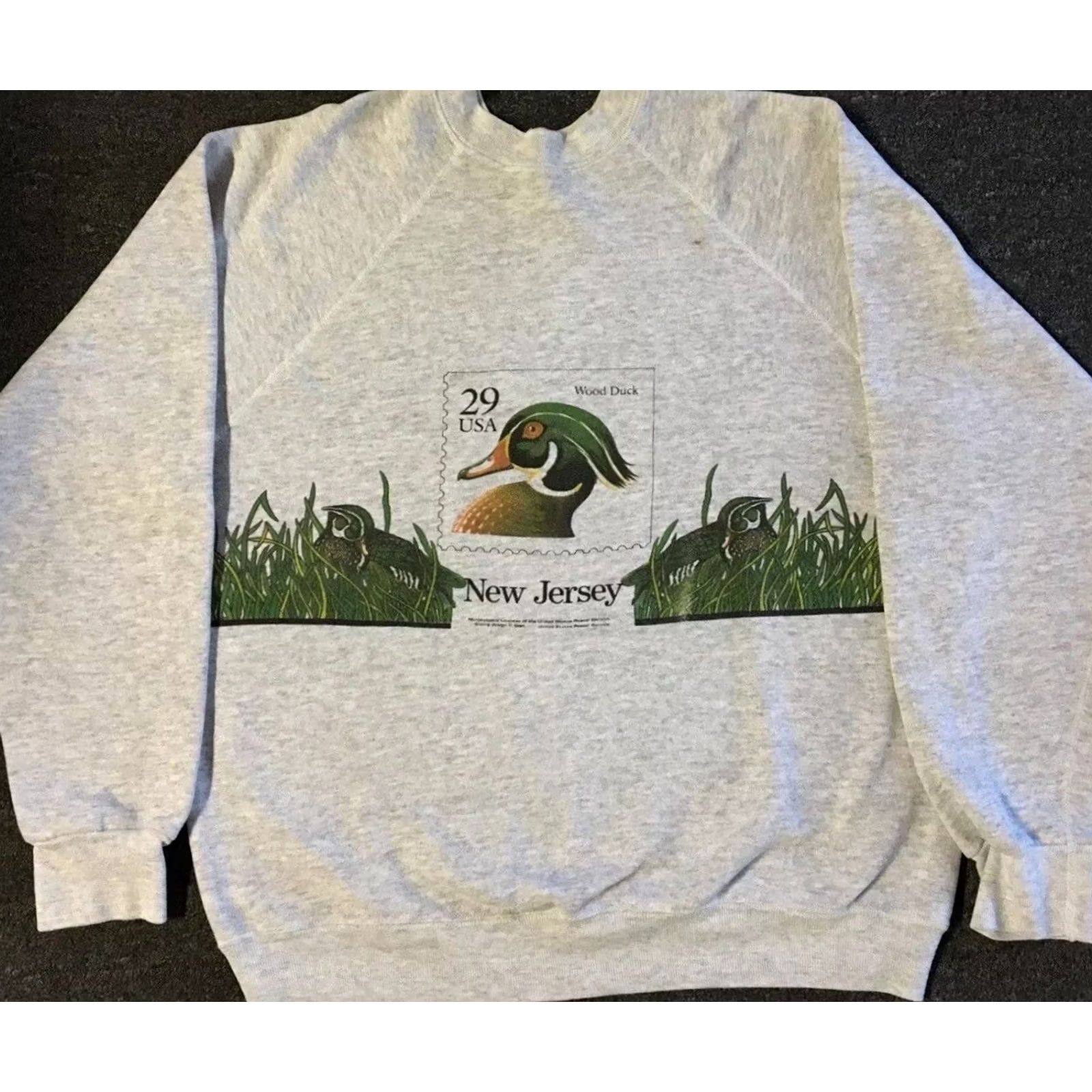Vintage VINTAGE 90s New Jersey Duck Faded All Over Print Sweatshirt Hoodie S Mens Gray Pullover Bunny Animals Grunge 90s USA USA Size US S / EU 44-46 / 1 - 2 Thumbnail
