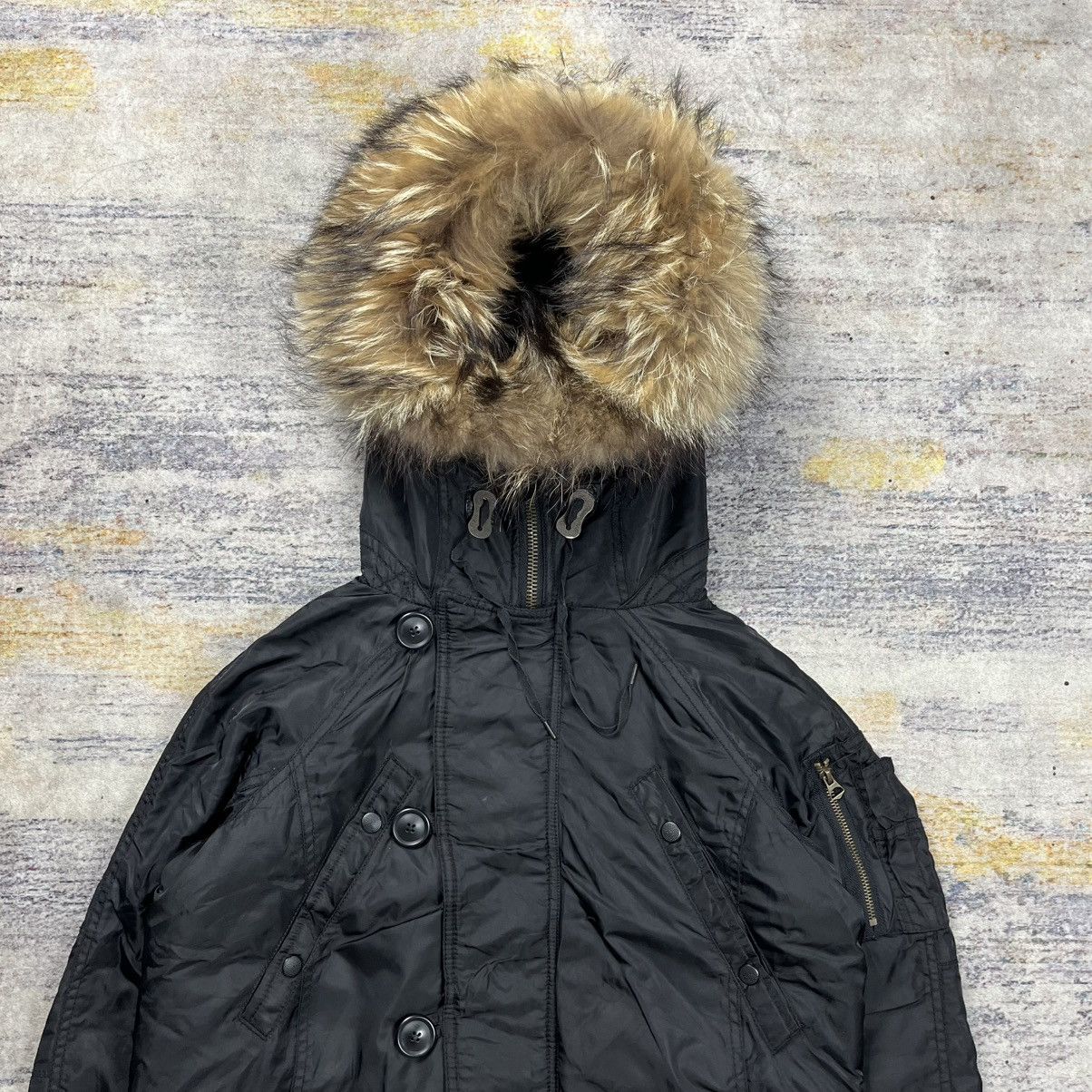 Le Grande Bleu (L.G.B.) GOA raccoon Fur hoodie military parka jacket vkei style Size US M / EU 48-50 / 2 - 5 Thumbnail