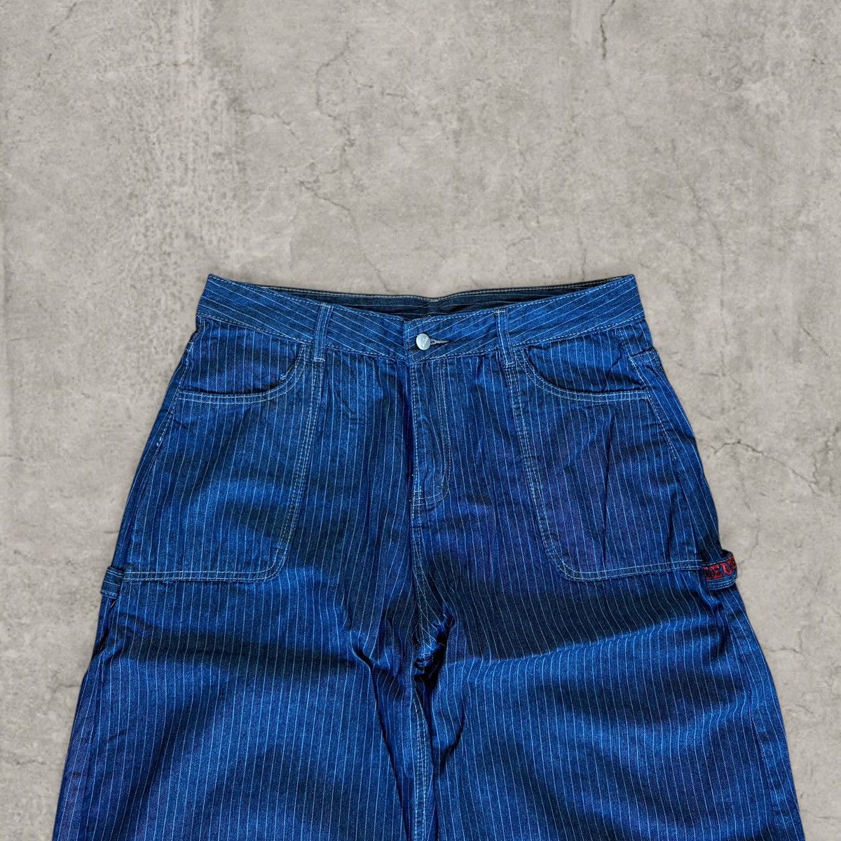 Japanese Brand Cool wide skater Japanese style jeans pinstripe navy. Size S Size US 34 / EU 50 - 4 Thumbnail