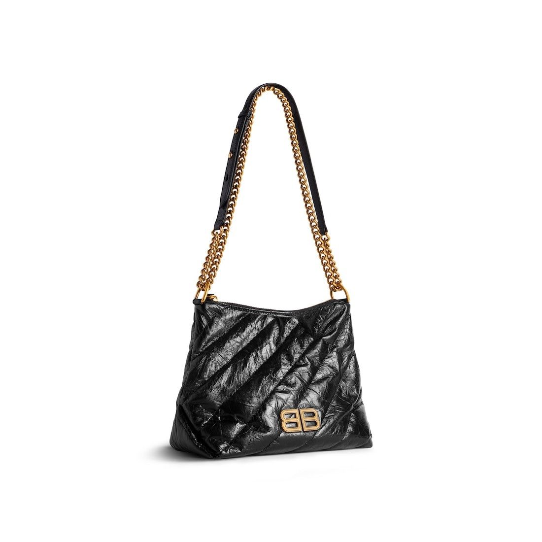 Balenciaga o1s1rm1025 Size: OS / Crush Hobo Bag Small in Black Size ONE SIZE - 5 Thumbnail