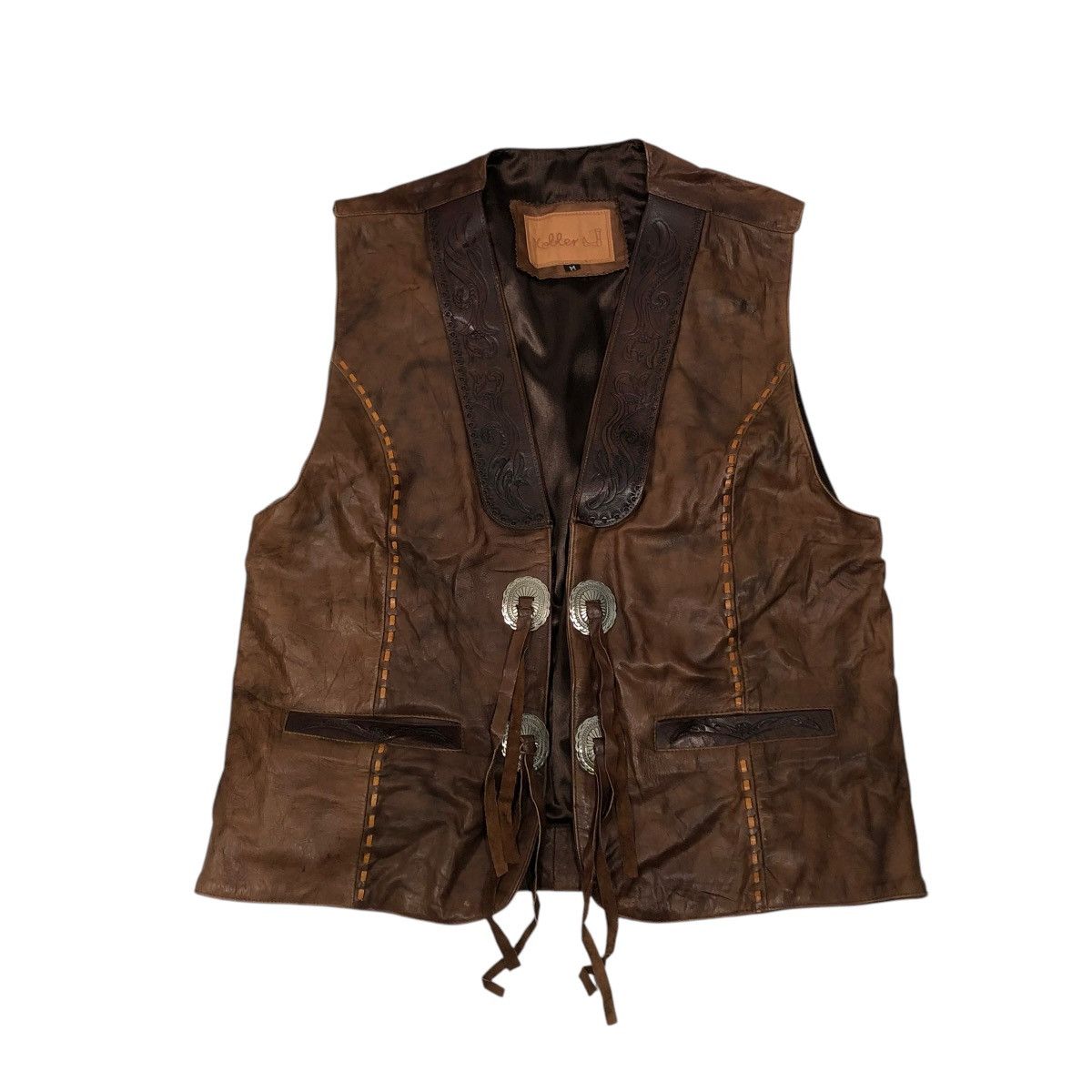 Japanese Brand 🔥VINTAGE KOBLER JACKET GENUINE LEATHER COWBOY ISSEY MOYAKE Size US M / EU 48-50 / 2 - 1 Thumbnail