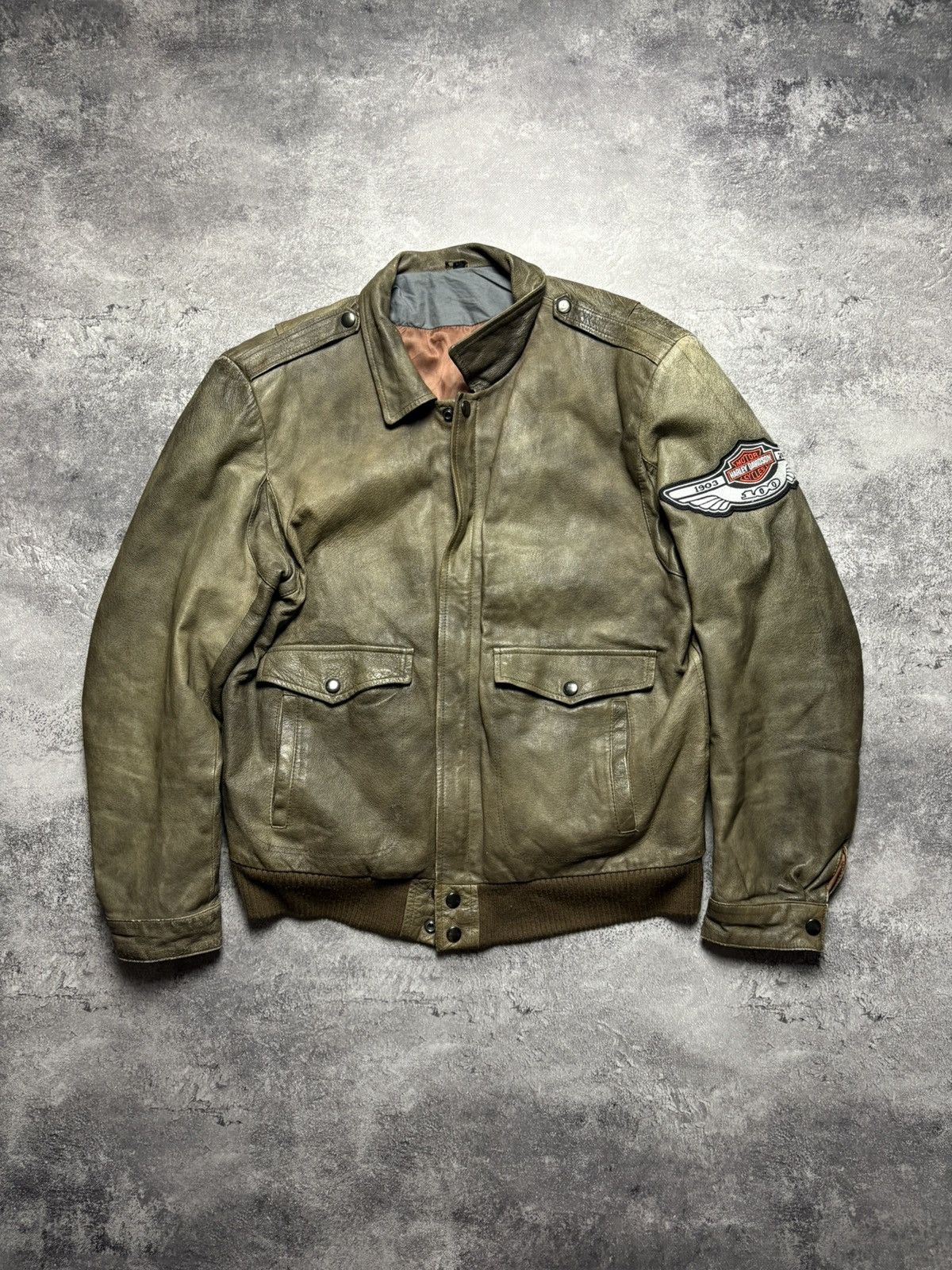 Vintage Harley Davidson leather jacket, archive, y2k