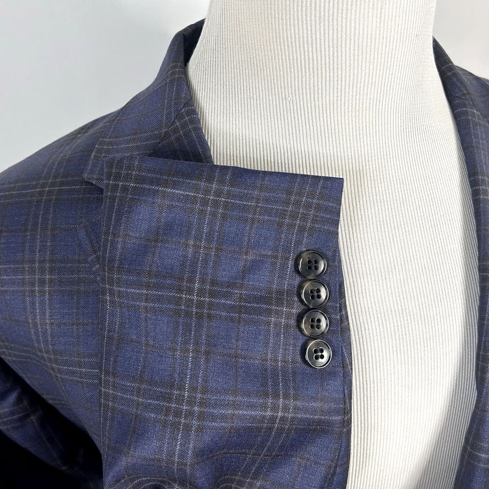 Joseph Abboud Joseph Abboud Sport Coat 52R Blue Brown Plaid 100% Wool Two Button Double Vented Jacket/Men’s Big & Tall Sized 52R Size US XS / EU 42 / 0 - 5 Thumbnail