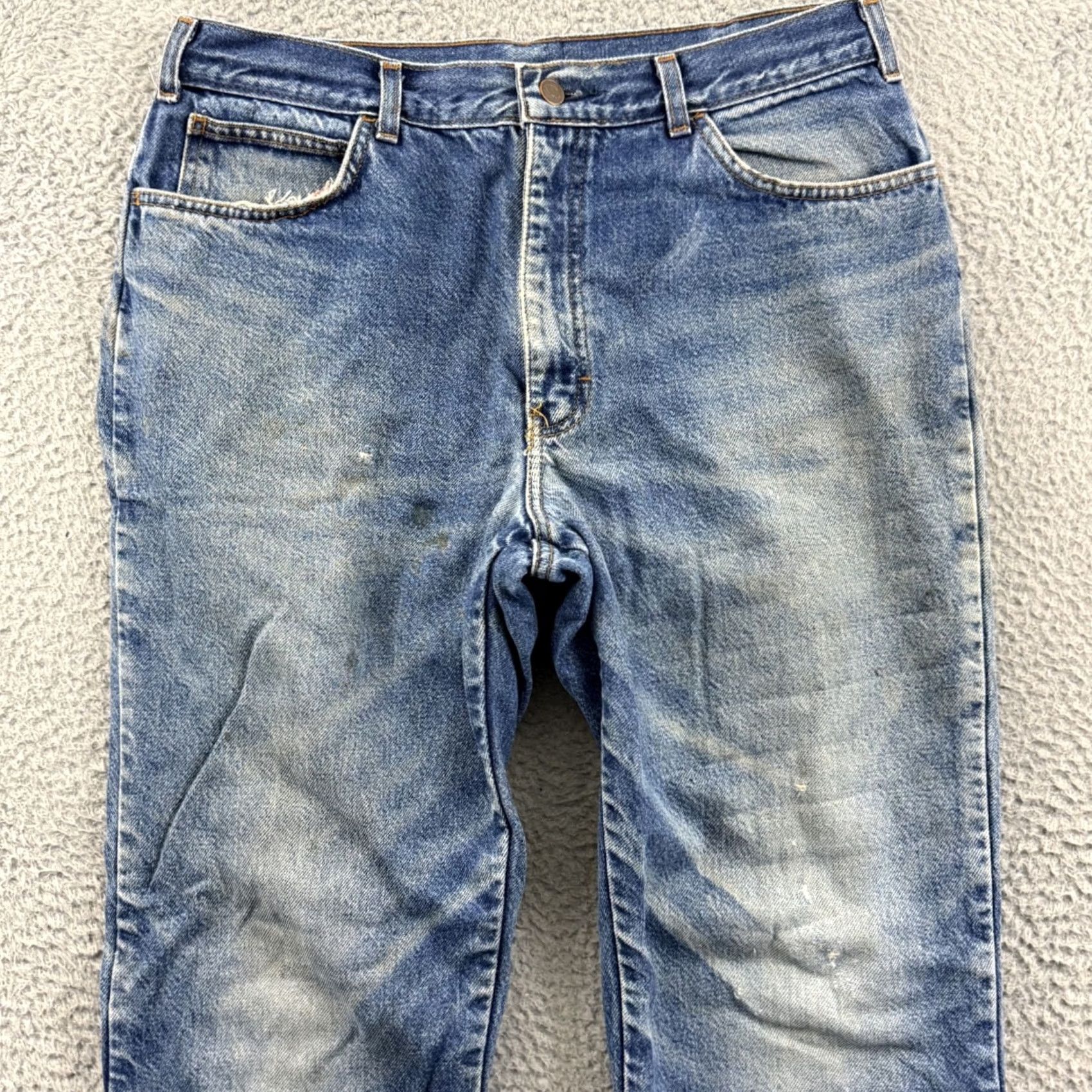 Dickies VINTAGE Dickies Jeans Mens 34x32 Blue 90s Workwear Straight Denim 5-Pocket Relaxed Slim Fastener Zipper, Lined, Cotton, 874 style Size US 34 / EU 50 - 3 Thumbnail