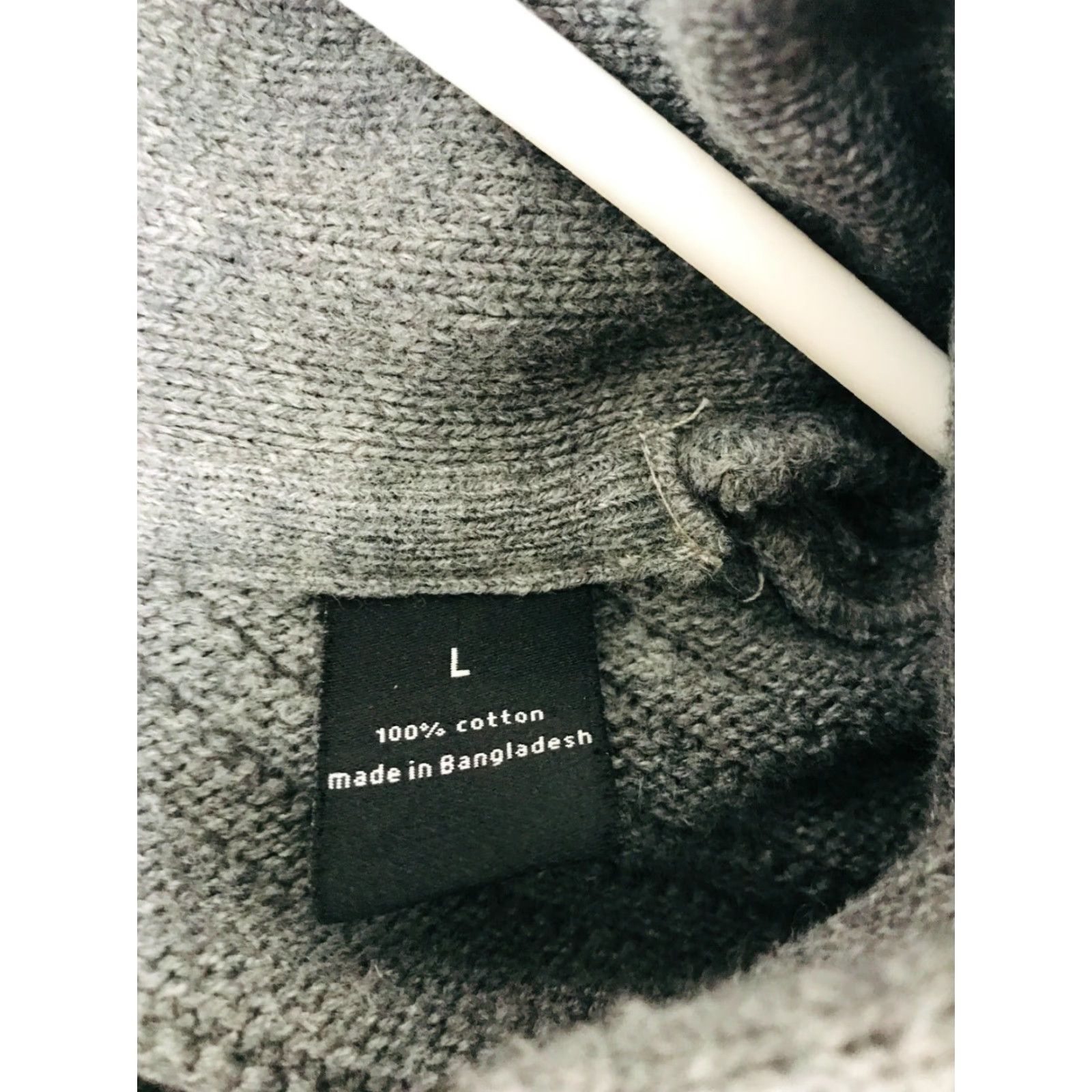Sean John Sean John Sweater Women's Size Large Gray Cable-Knit Rib Shawl Neck Pullover Size L / US 10 / IT 46 - 6 Thumbnail