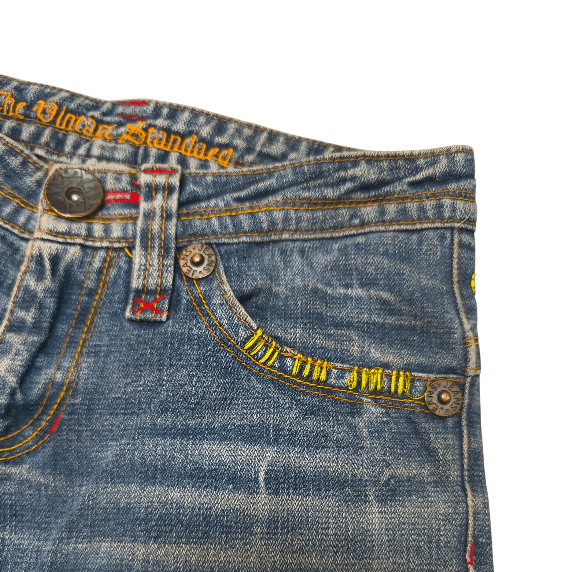 Japanese Brand The Rhythm Soul Flare Jeans Y2K Japanese Pants Ifsixwasnine Size 29" - 7 Thumbnail