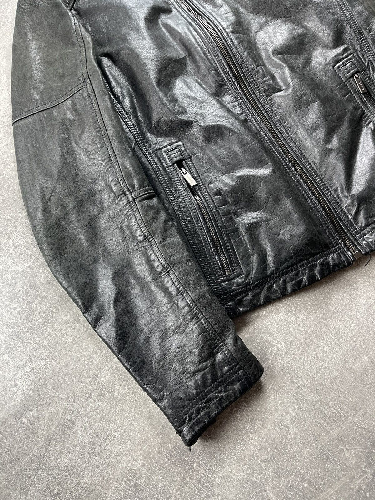 Strellson Strellson Leather Biker Zip Jacket 2000s Black Size US S / EU 44-46 / 1 - 4 Thumbnail