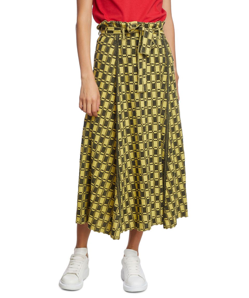 Kenzo o1y1025 Midi Skirt in Yellow/Green Size 28" / US 6 / IT 42 - 1 Thumbnail