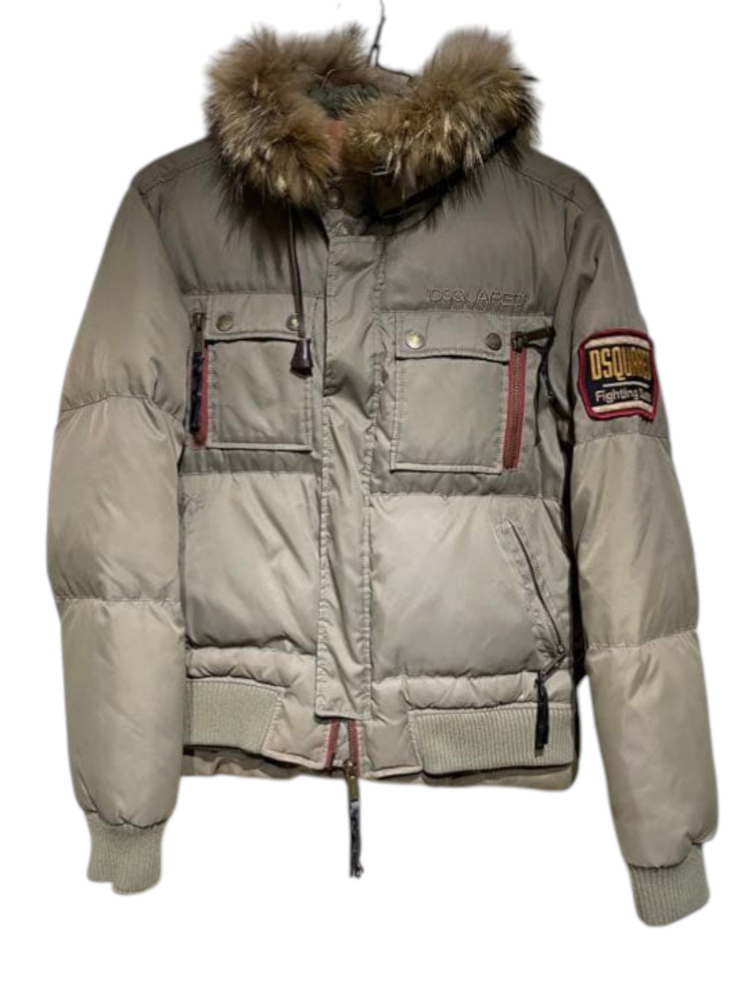 Dsquared2 DSQUARED² "Fighting Bros" Patch Bomber with Fur-Trimmed Hood Size US L / EU 52-54 / 3 - 1 Thumbnail