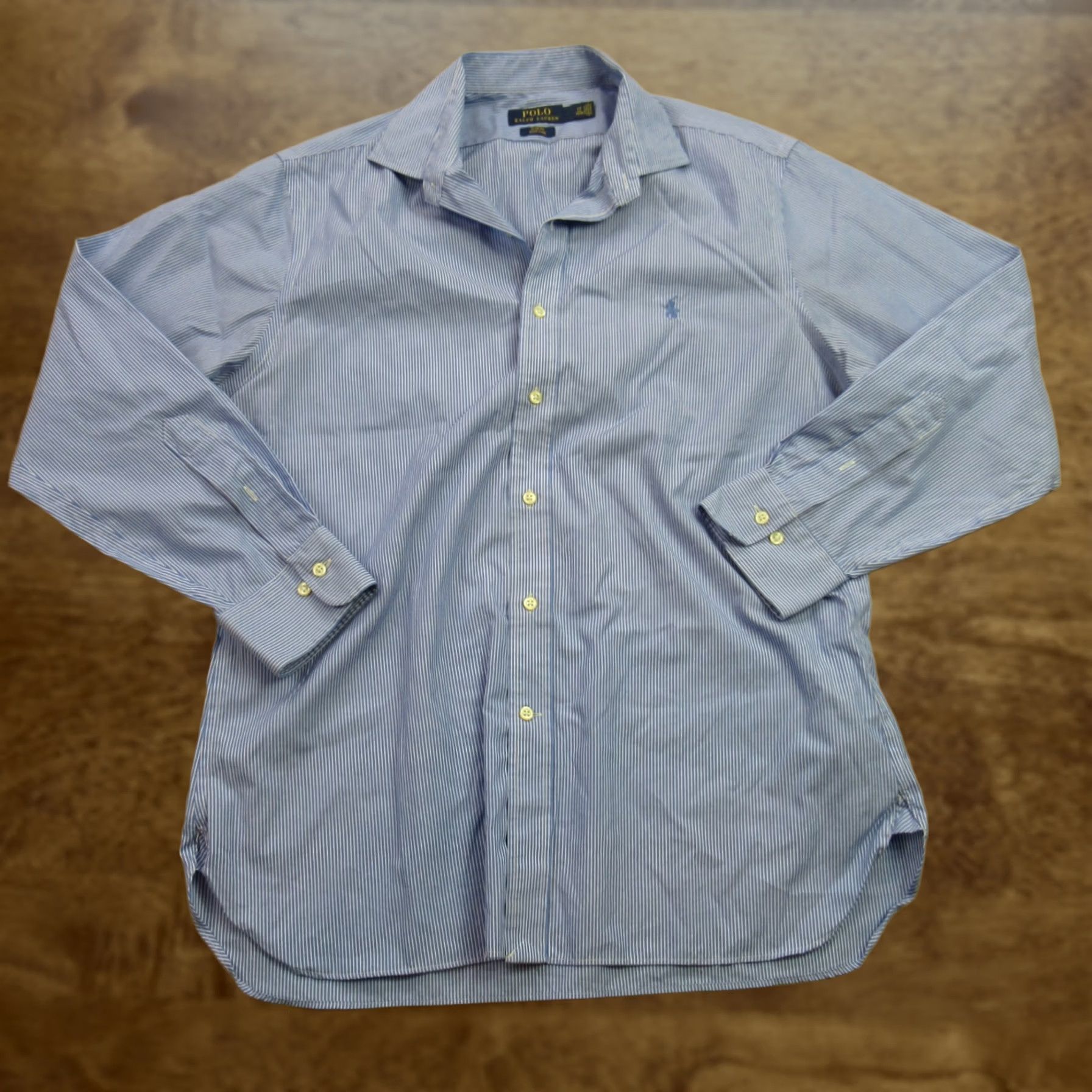 Polo Ralph Lauren Polo Ralph Lauren Shirt Mens L Long Sleeve Slim Fit Blue Button Front Stripes Size US L / EU 52-54 / 3 - 1 Thumbnail