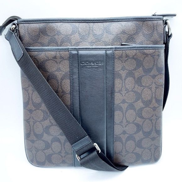 Coach Coach Signature Crossbody Messenger Bag in Black and Brown Size ONE SIZE - 1 Thumbnail