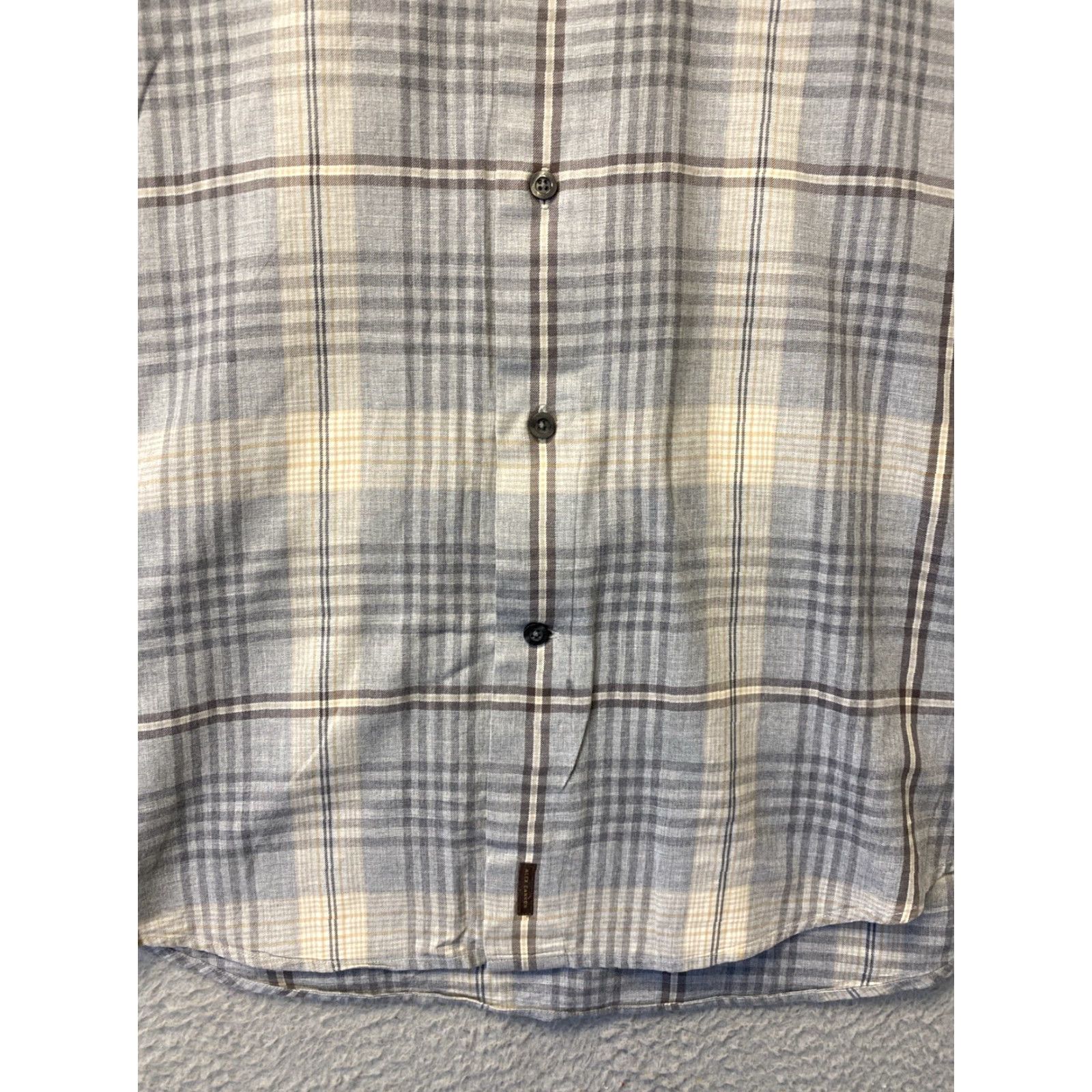 Canon Alex Cannon Shirt Men Long Sleeve Plaid Gray Large /100-59 Mens Model Regular Fit Size US L / EU 52-54 / 3 - 2 Thumbnail