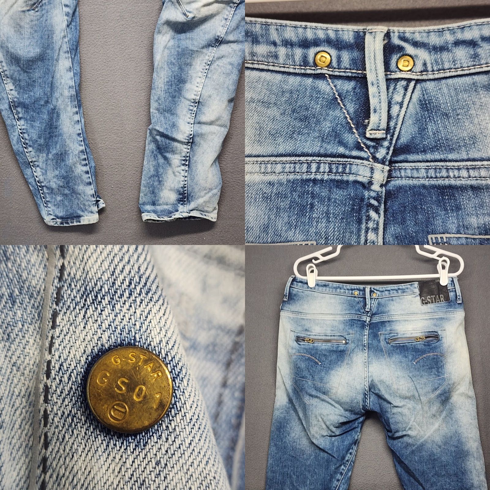 G-Star G Star Raw ARC Juke 3D Tapered Jeans Womens 30x34 Light Wash Size 30" / US 8 / IT 44 - 10 Thumbnail