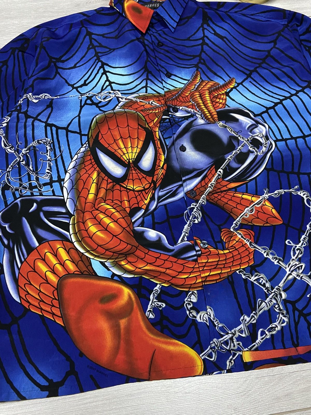 Marvel Comics Spider Man made in Korea RARE overprint web shirt Size US XXL / EU 58 / 5 - 3 Thumbnail