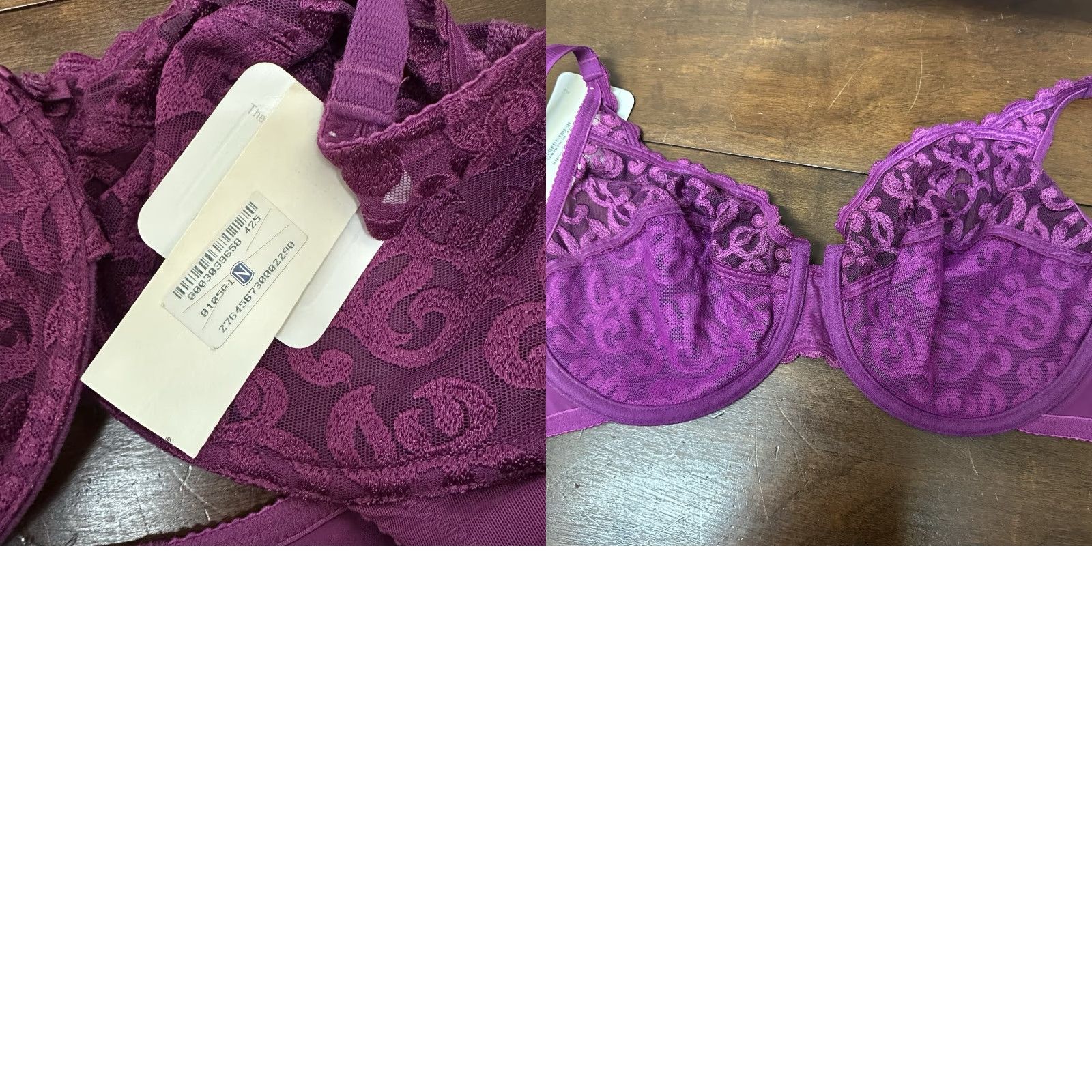 Vintage **Vintage Wacoal Purple Bullet Bra Size 36DD NEW NOS** User: New title: **Vintage Wacoal Purple Lace Bullet Bra Size 36DD NEW NOS** Size ONE SIZE - 8 Thumbnail