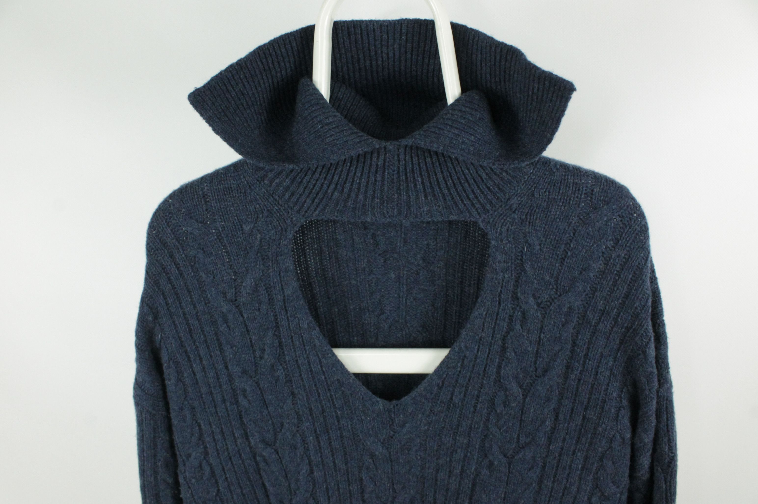 Ballantyne Ballantyne Cable Knit Navy Wool Sweater Women's Size M / US 6-8 / IT 42-44 - 7 Thumbnail