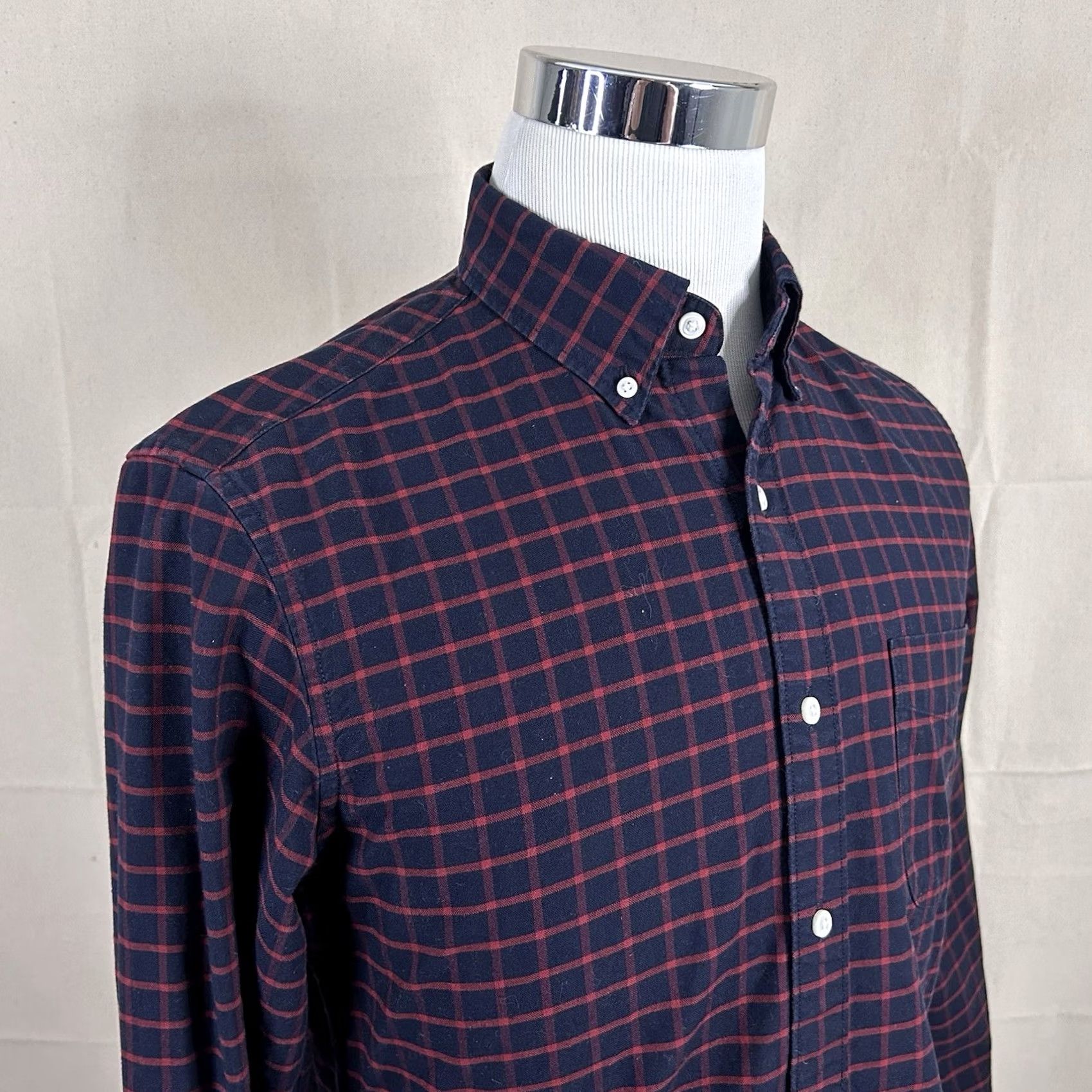 J.Crew J.CREW Shirt Slim Medium American Pima Cotton Oxford Plaid Casual Multicolor Red Black Button-Up Mens Size US M / EU 48-50 / 2 - 2 Thumbnail