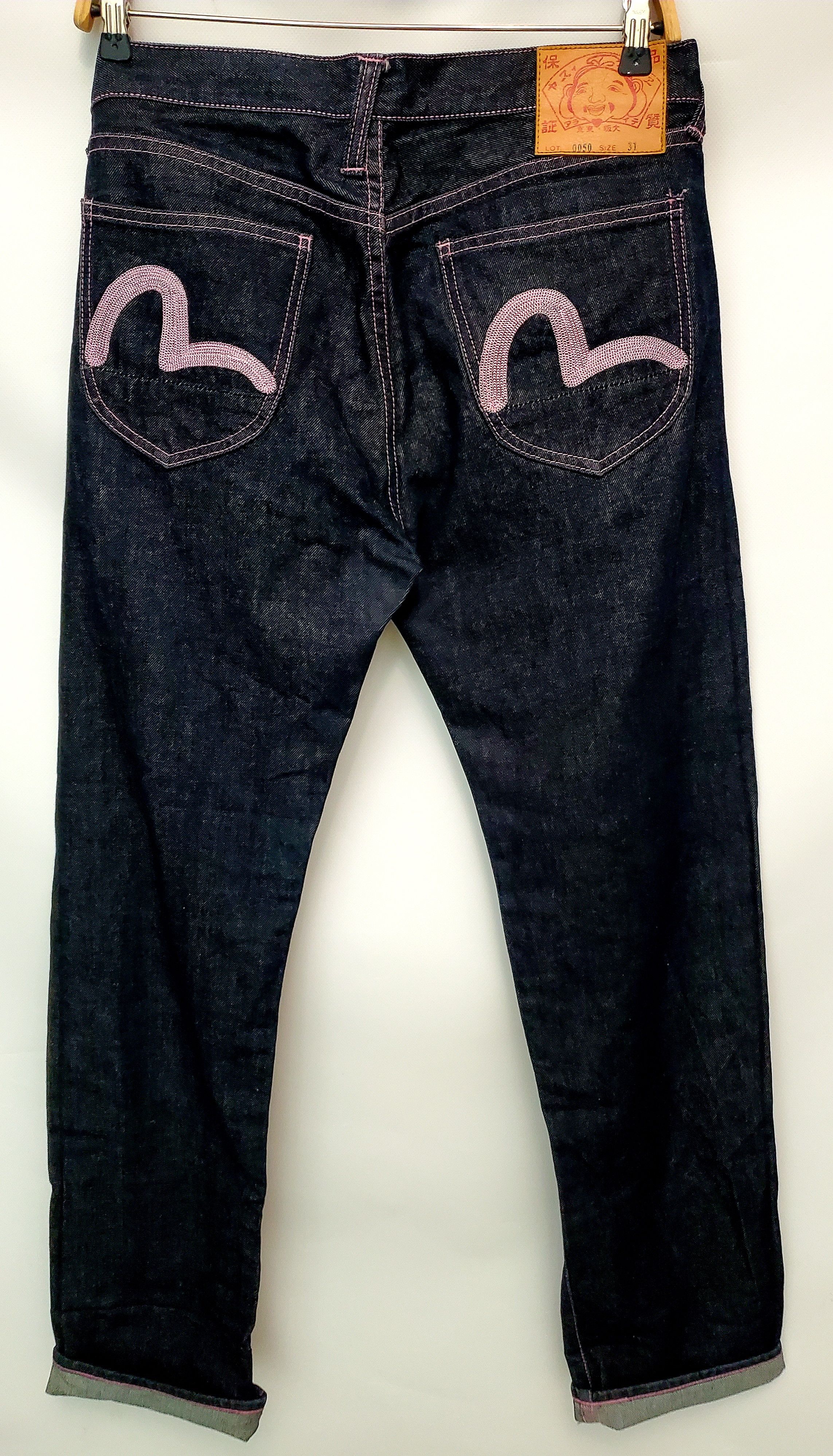 image of Evisu Raw Selvedge Denim Jeans Size 31 Ideal Condition in Bleu, Men's