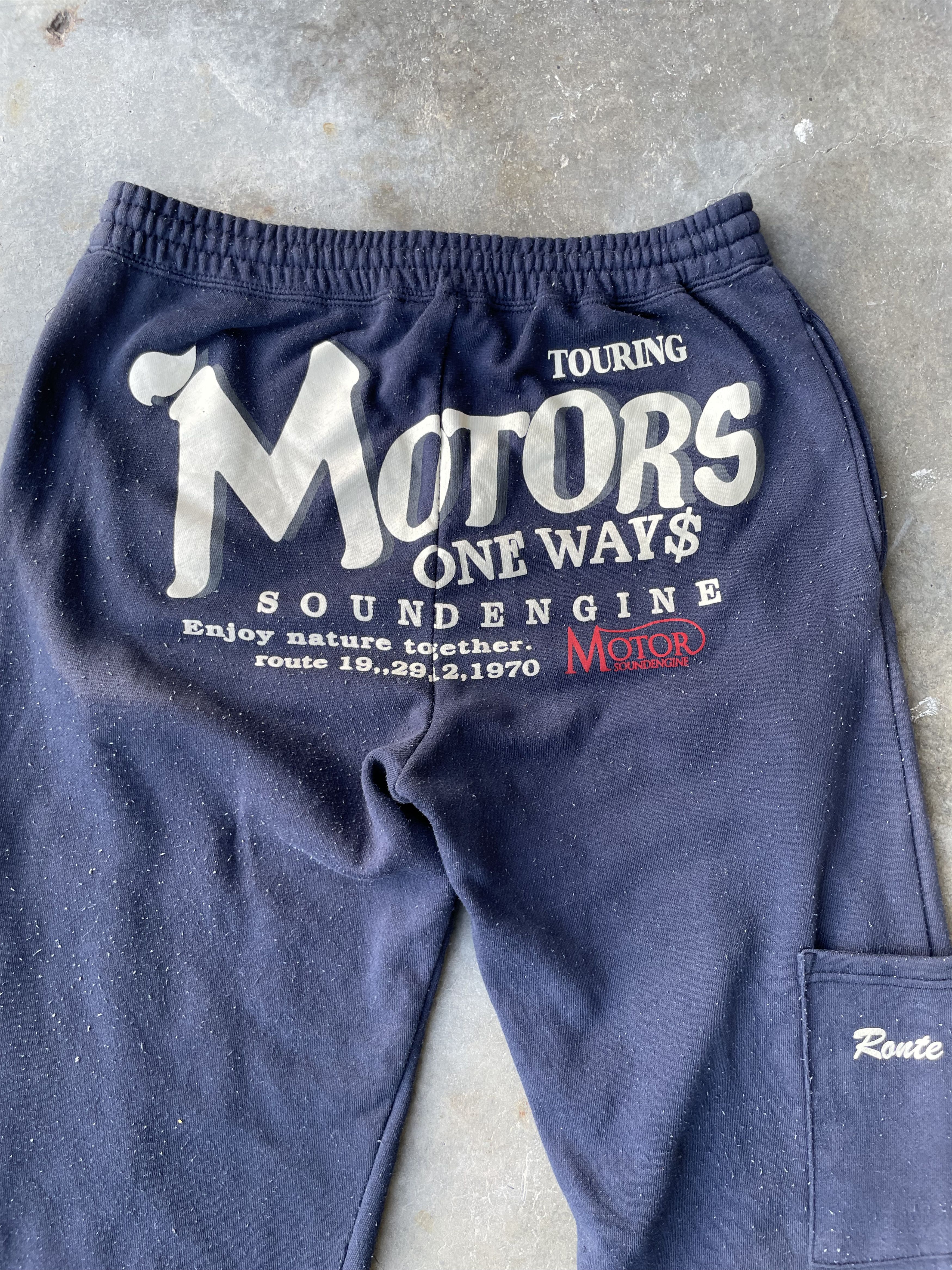 Vintage Vintage Motorcycle Flames Biker Big Logo Sunfaded Sweatpants Size US 29 - 10 Thumbnail