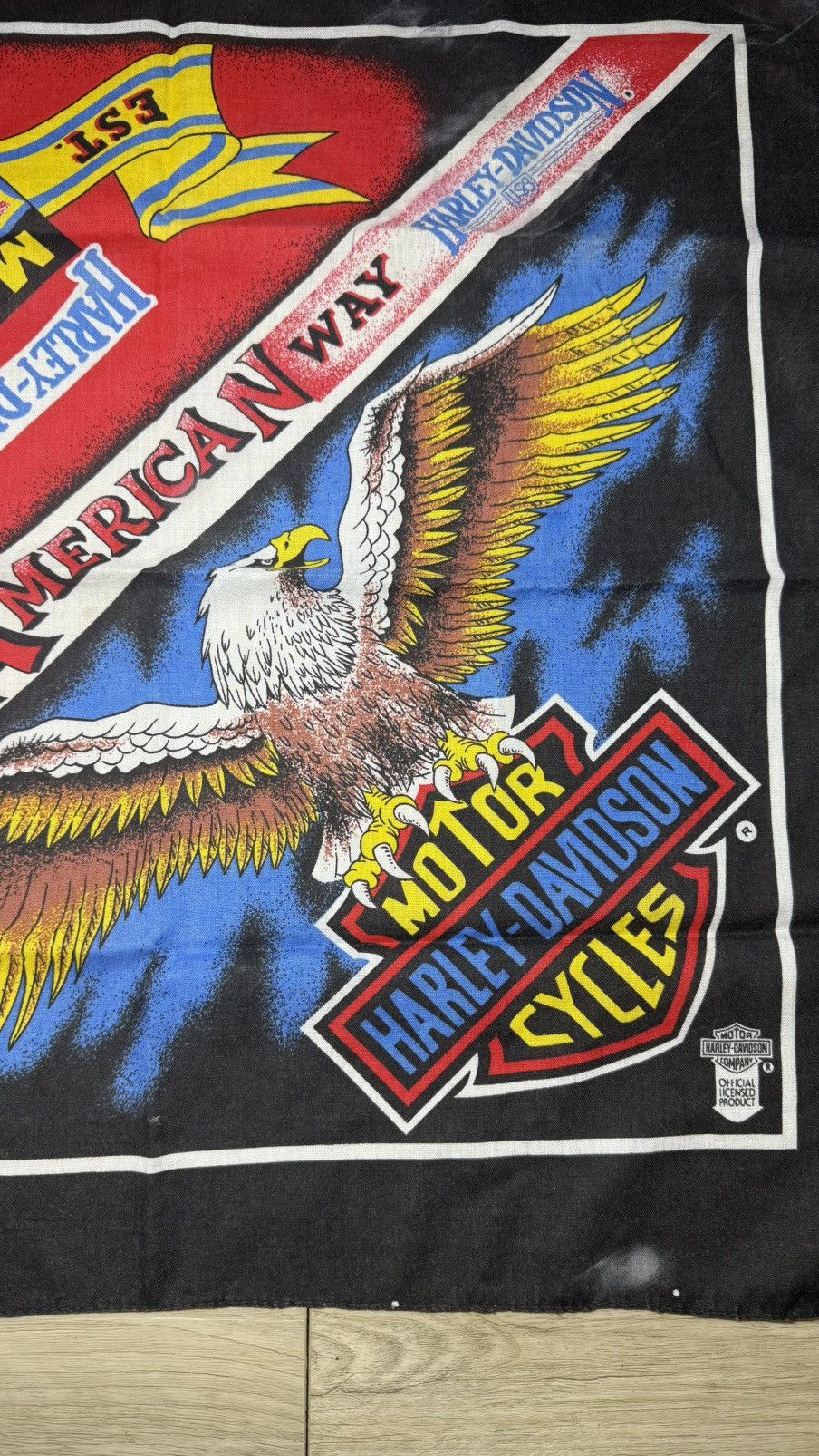 Harley Davidson Vintage 1980s Harley Davidson Bandana The American Way Size ONE SIZE - 5 Thumbnail