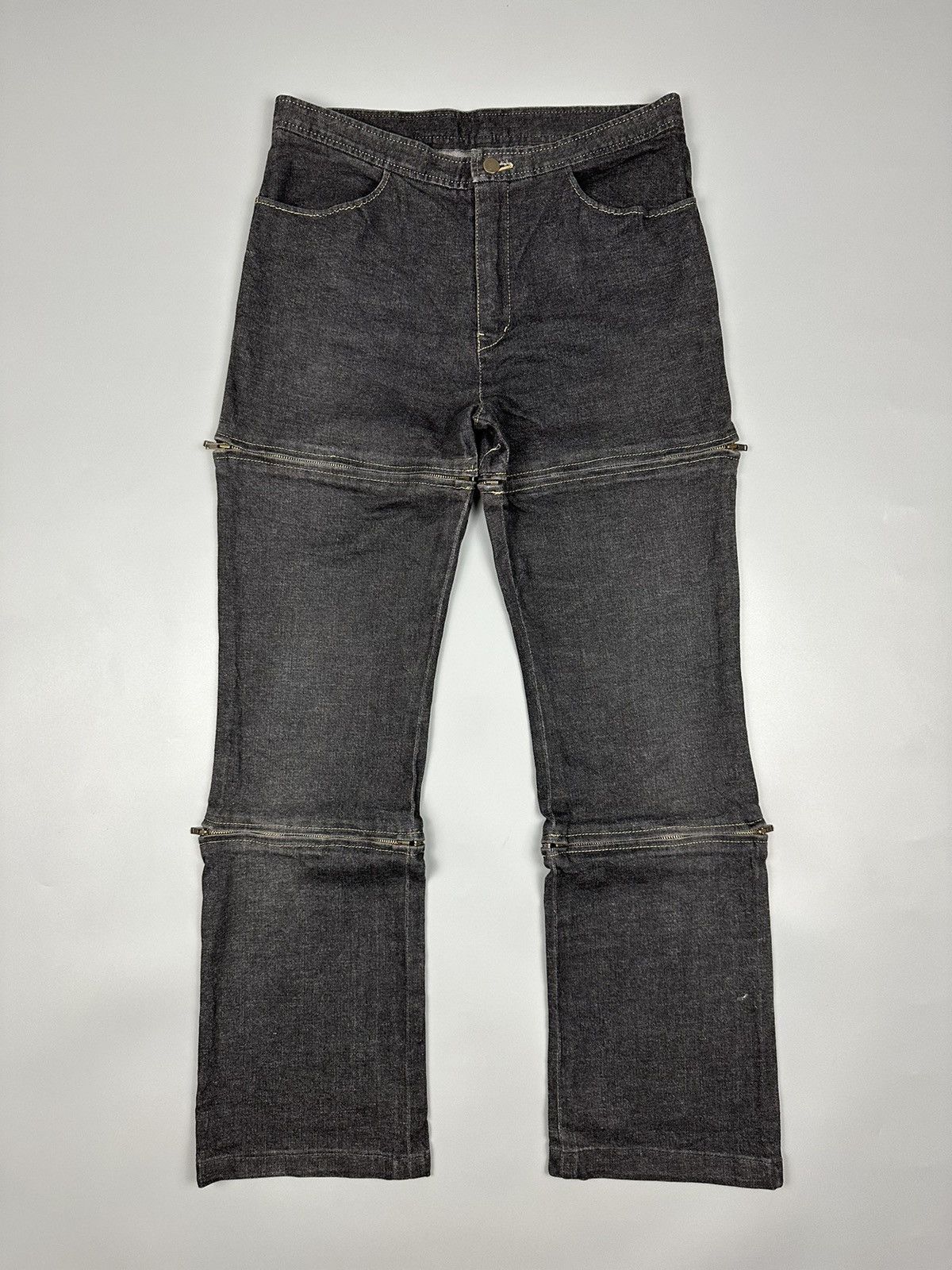 If Six Was Nine 🔥Rare Sick🔥 Seditionaries La Femme Multizipper Flared Jeans Size US 30 / EU 46 - 2 Thumbnail