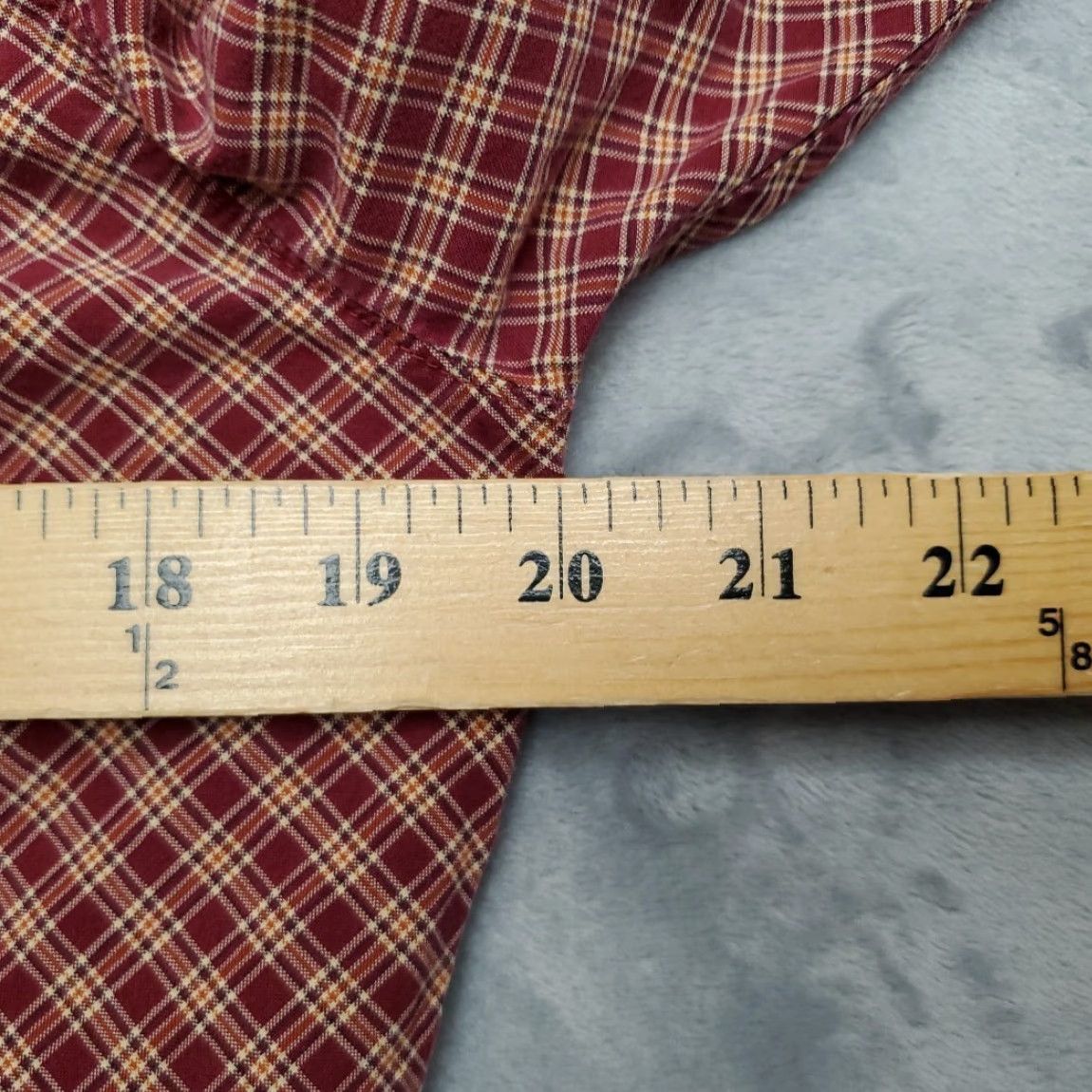 Abercrombie & Fitch VINTAGE Abercrombie & Fitch Shirt Womens Large Maroon Plaid 3/4 Sleeve Button-Up Casual Cotton Size L / US 10 / IT 46 - 8 Thumbnail
