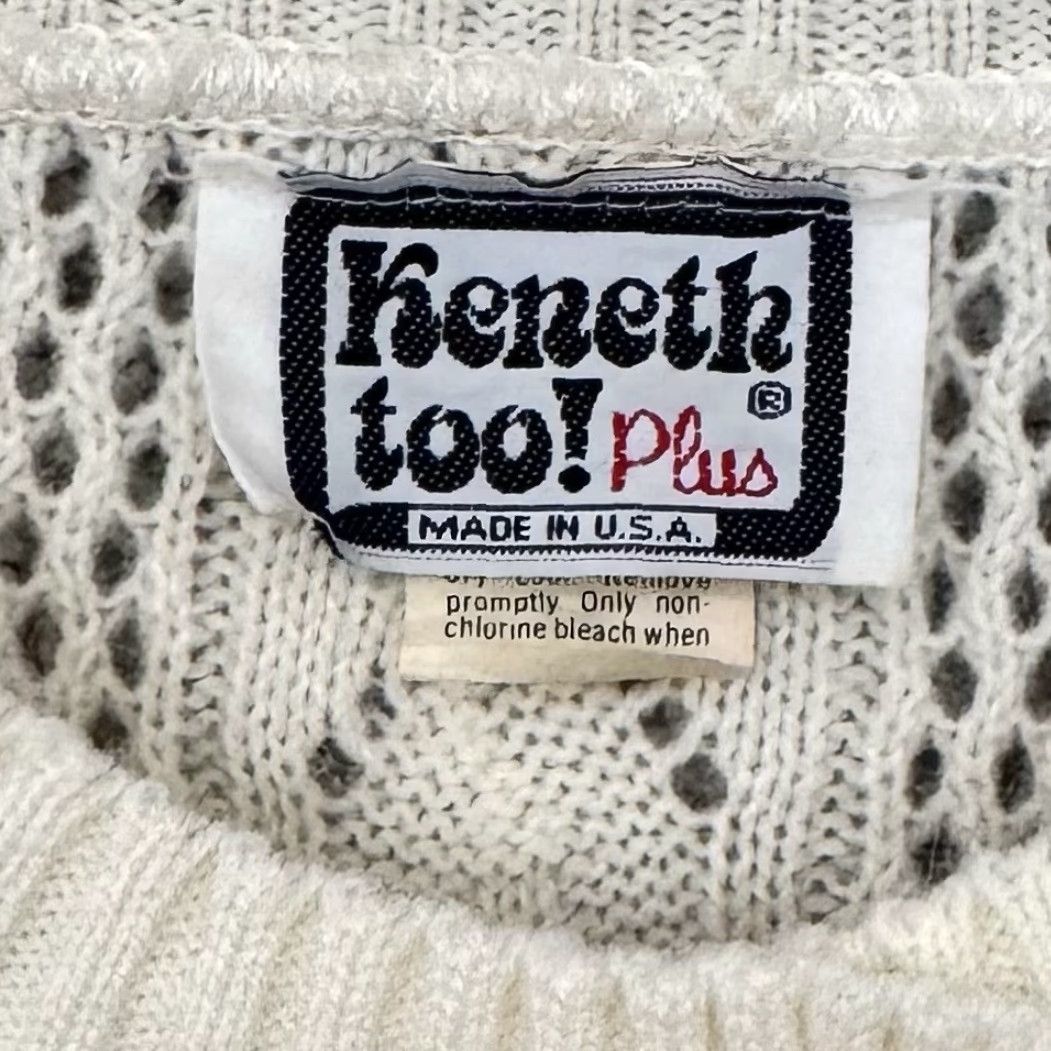 Vintage VINTAGE Keneth Too Plus Cardigan Sweater Plus 1X Ivory 80s Grandmacore Fisherman Women Size XL / US 12-14 / IT 48-50 - 6 Thumbnail
