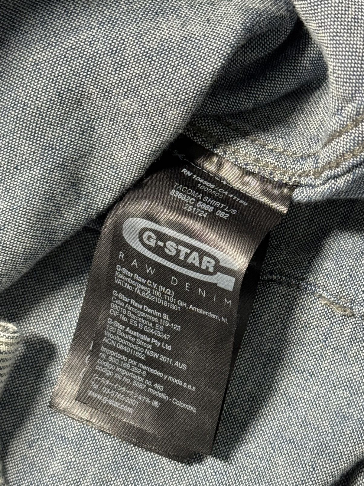 G-Star G-Star RAW Pinstripe Shirt Men's XL Long Sleeve Button Up Size US XL / EU 56 / 4 - 6 Thumbnail