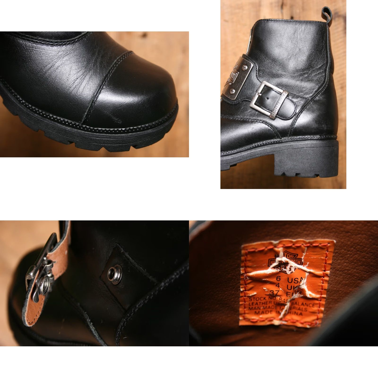 Harley Davidson Harley-Davidson Charisma Boots Biker Leather Ankle Zip Front Metal Logo Plate Sz. 6 Womens Black Size US 4 / IT 34 - 9 Thumbnail