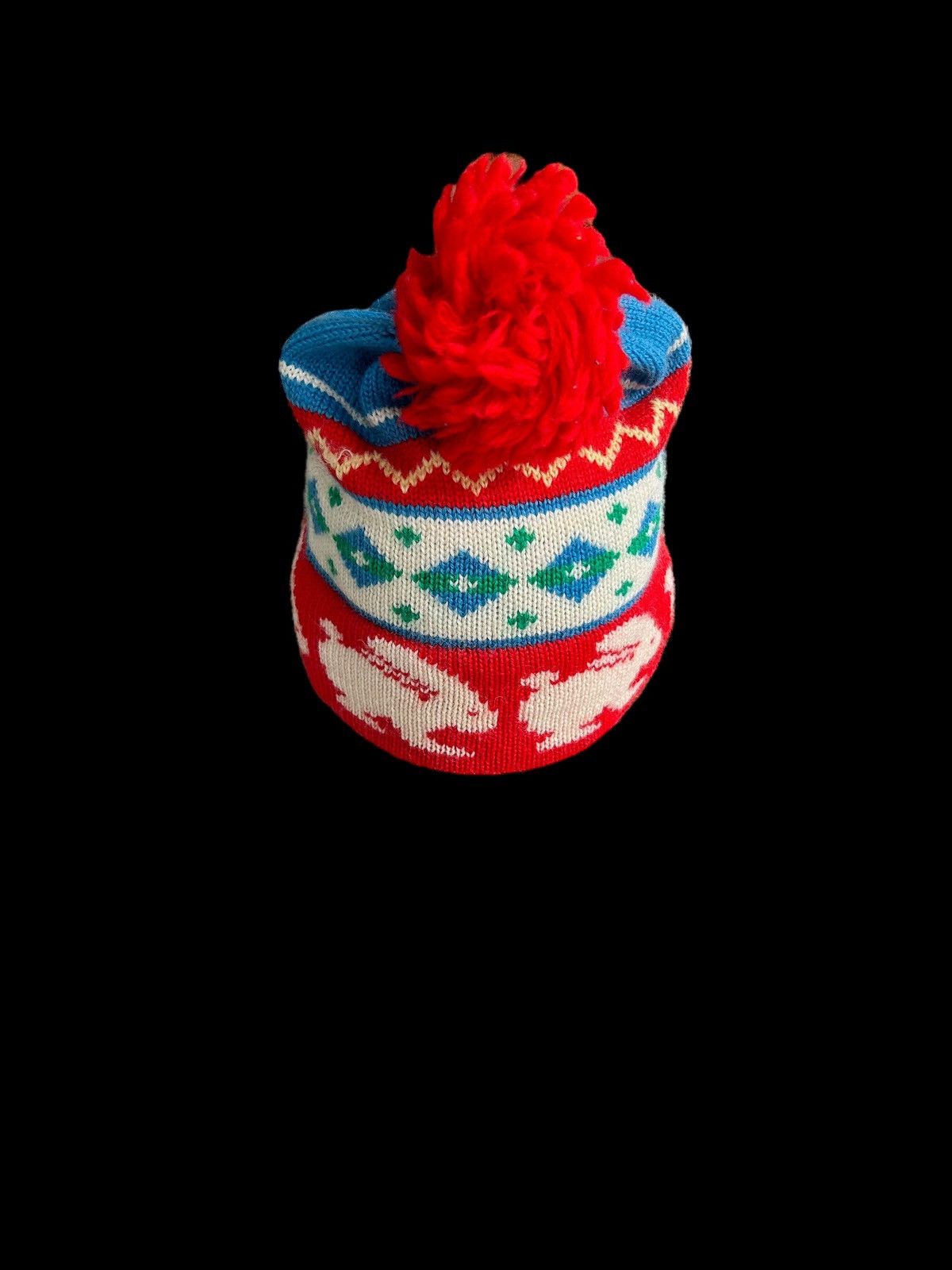Japanese Brand × Kapital × Vintage Vintage Crochet Knitted Mice Design Beanie Hats🎌🎌☠️ Size ONE SIZE - 4 Thumbnail