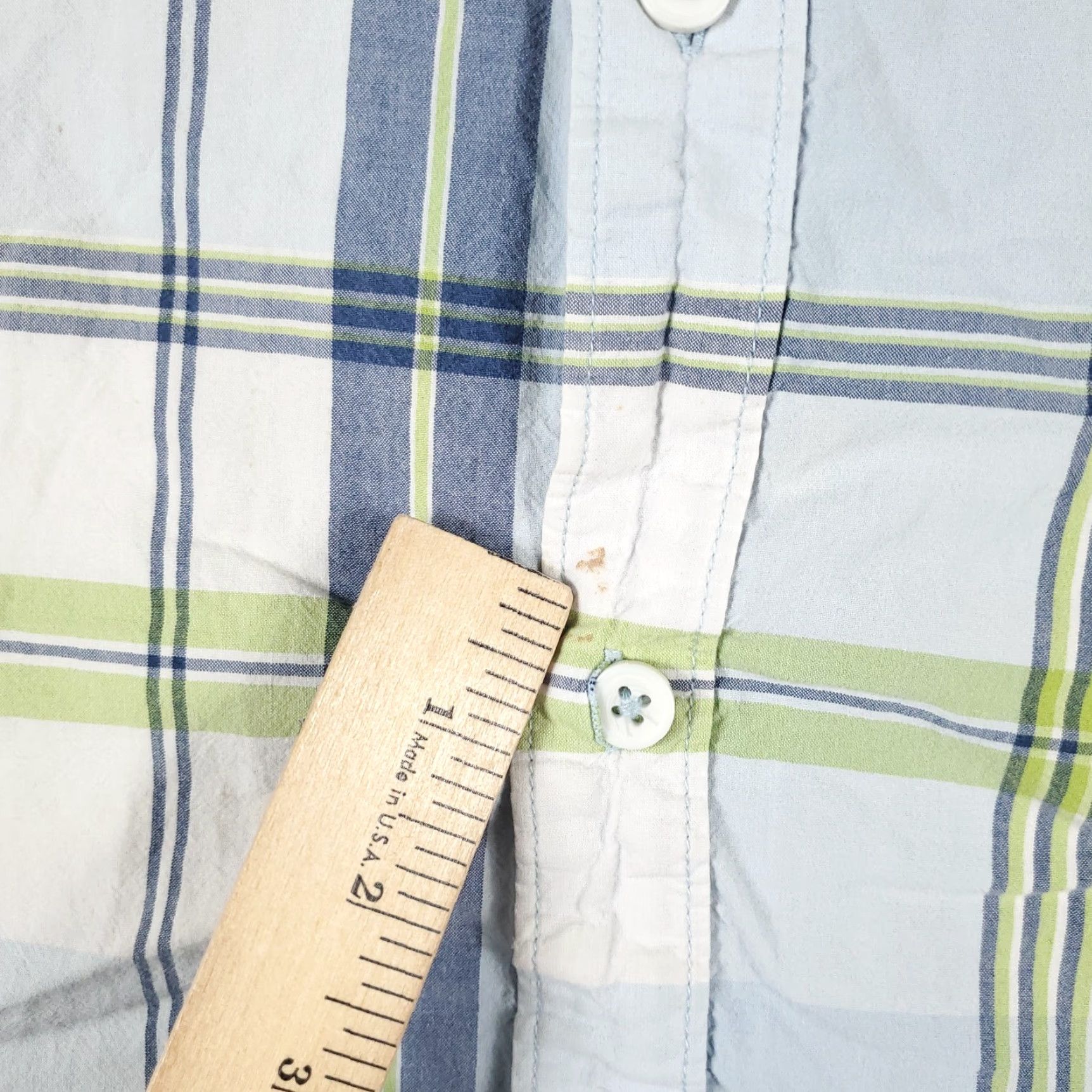 Vintage Columbia Shirt Mens L Blue Plaid Button-Up Short Sleeve Casual Button-Down Collar Men’s Regular Fit Size US L / EU 52-54 / 3 - 3 Thumbnail
