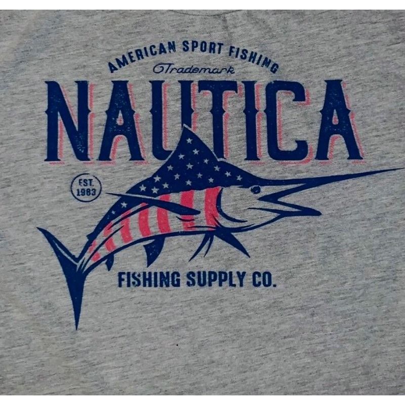 Nautica Nautica XS Sport Fishing Supply Co. T-Shirt Gray USA Marlin Size US XS / EU 42 / 0 - 4 Thumbnail