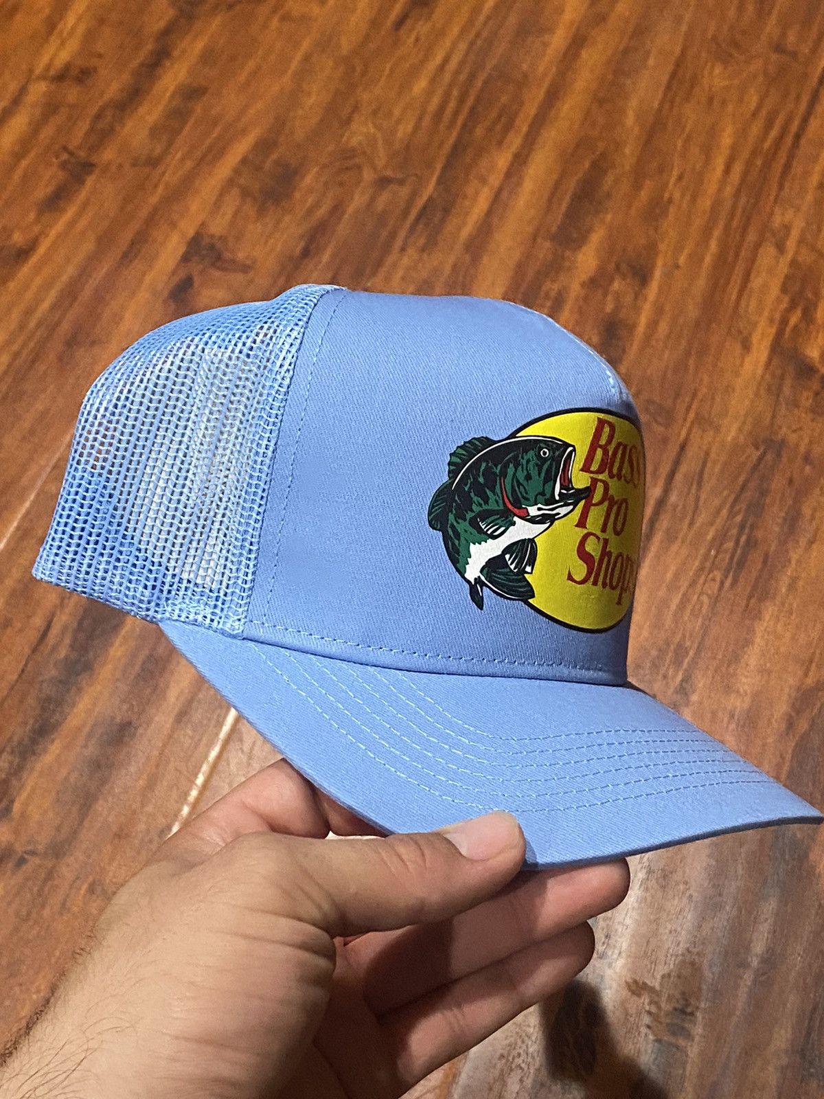 Bass Pro Shops Bass, pro shop, trucker hat color, light blue Size ONE SIZE - 2 Thumbnail