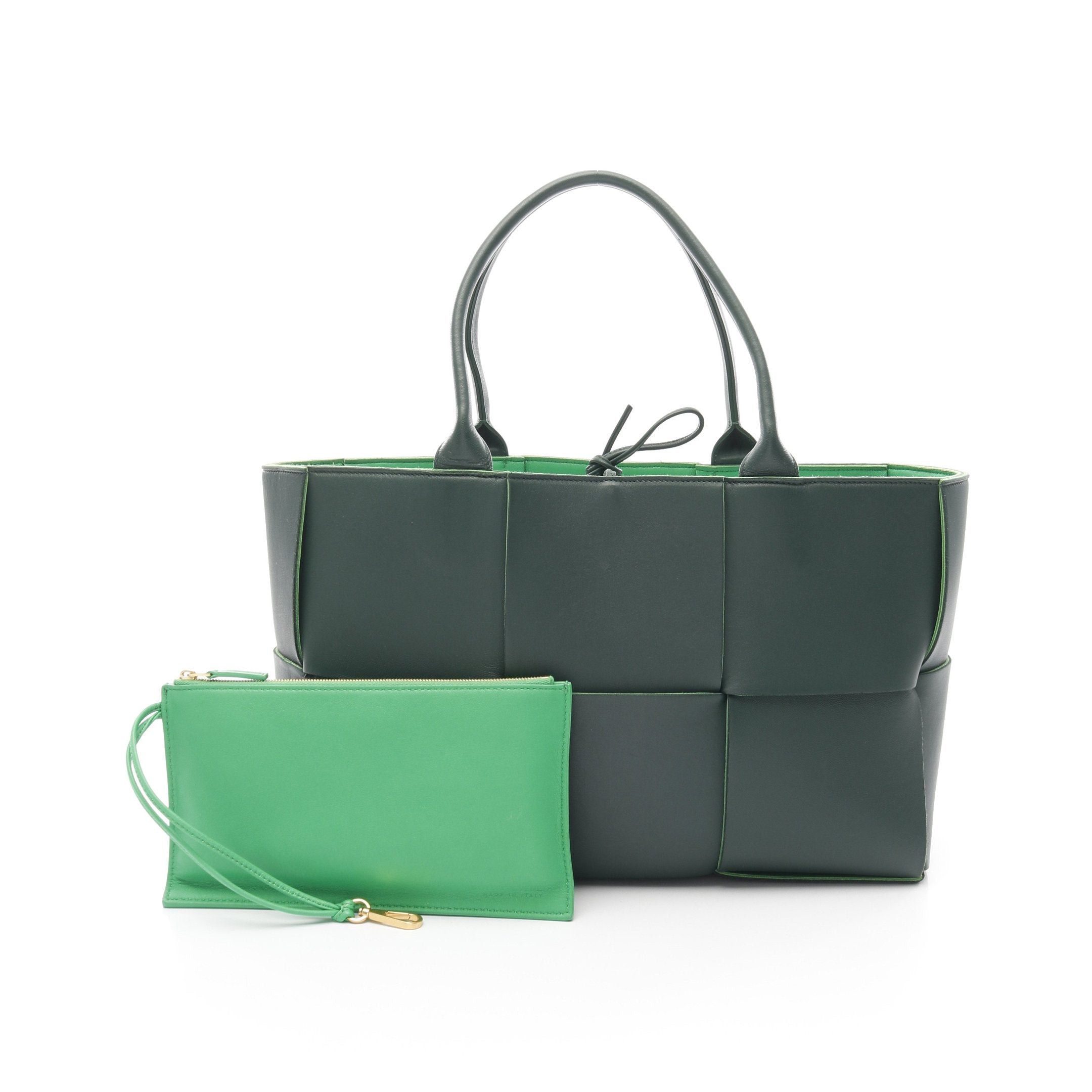 Bottega Veneta Bottega Veneta Arco Maxi Intrecciato Handbag Tote Bag Leather Green Size ONE SIZE - 1 Thumbnail