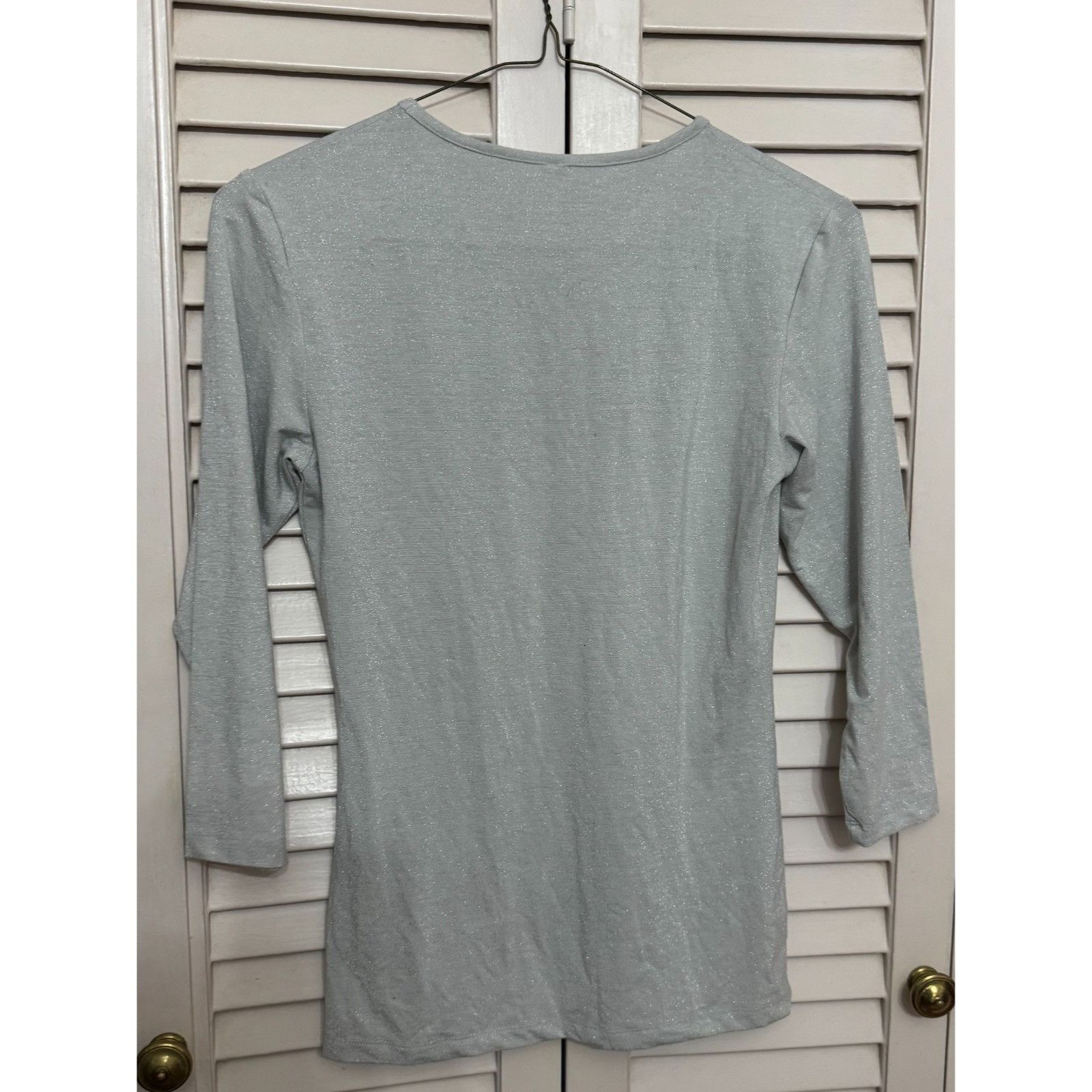 Other Junee sparkle silver three quarter sleeve top shirt size xxl Size ONE SIZE - 5 Thumbnail