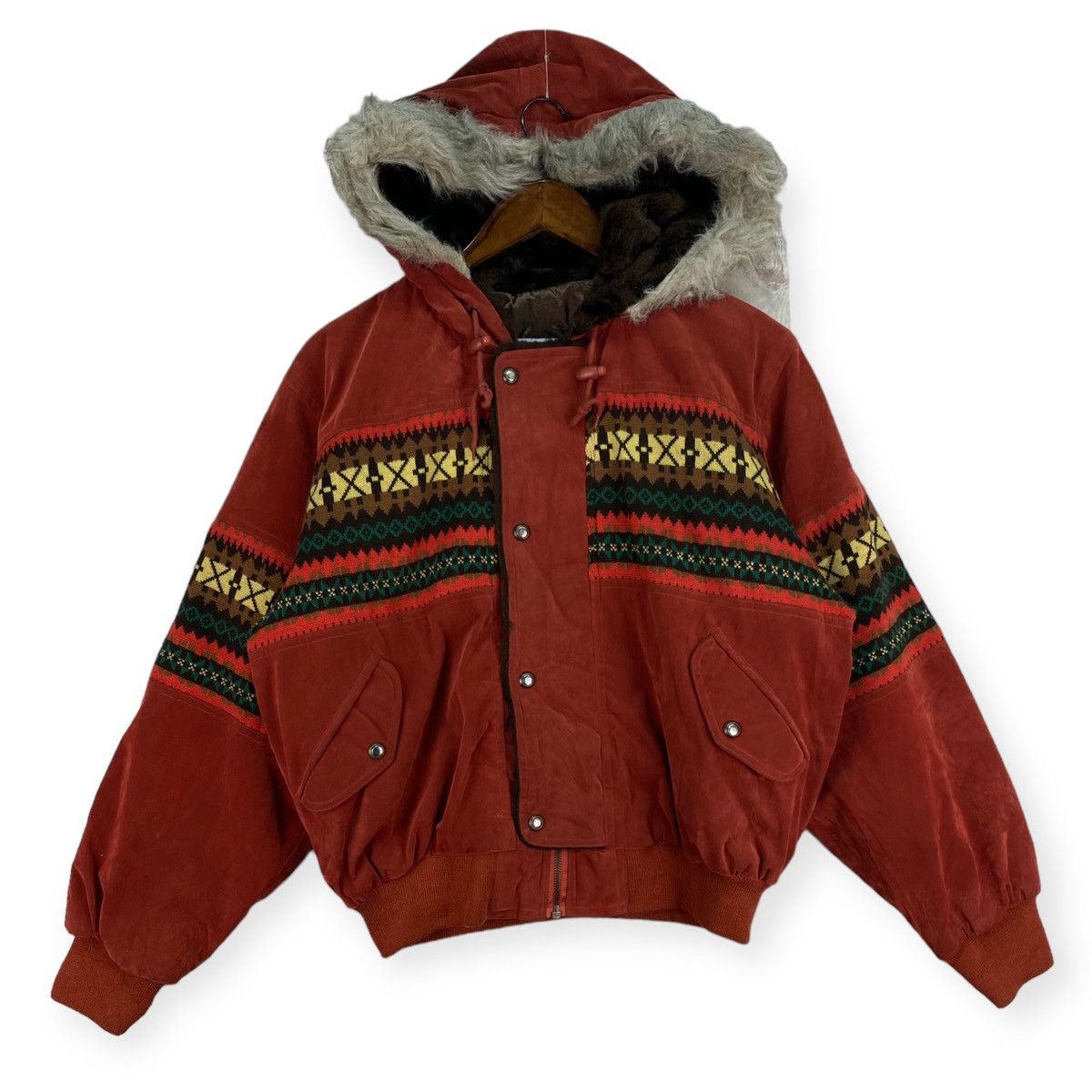 image of Vintage More Up Club Hooded Bomber Jacket, Men's (Size Medium)