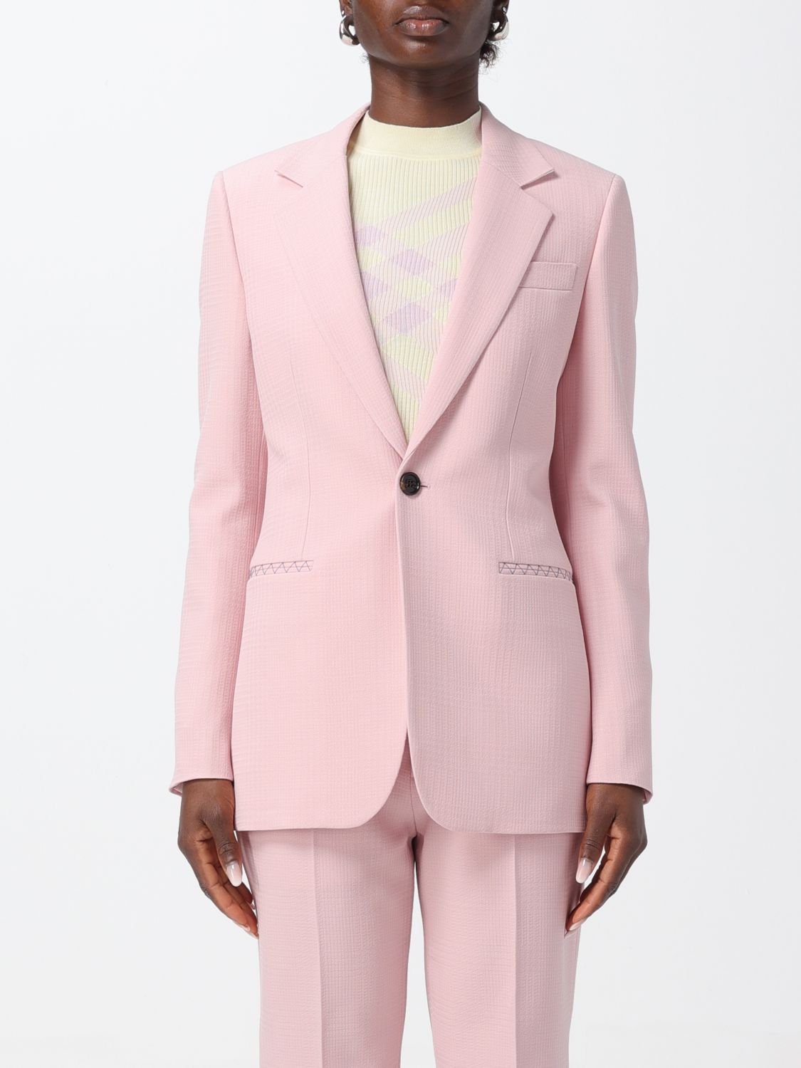 image of Burberry Blazer Woman Pink, Women's (Size Small)