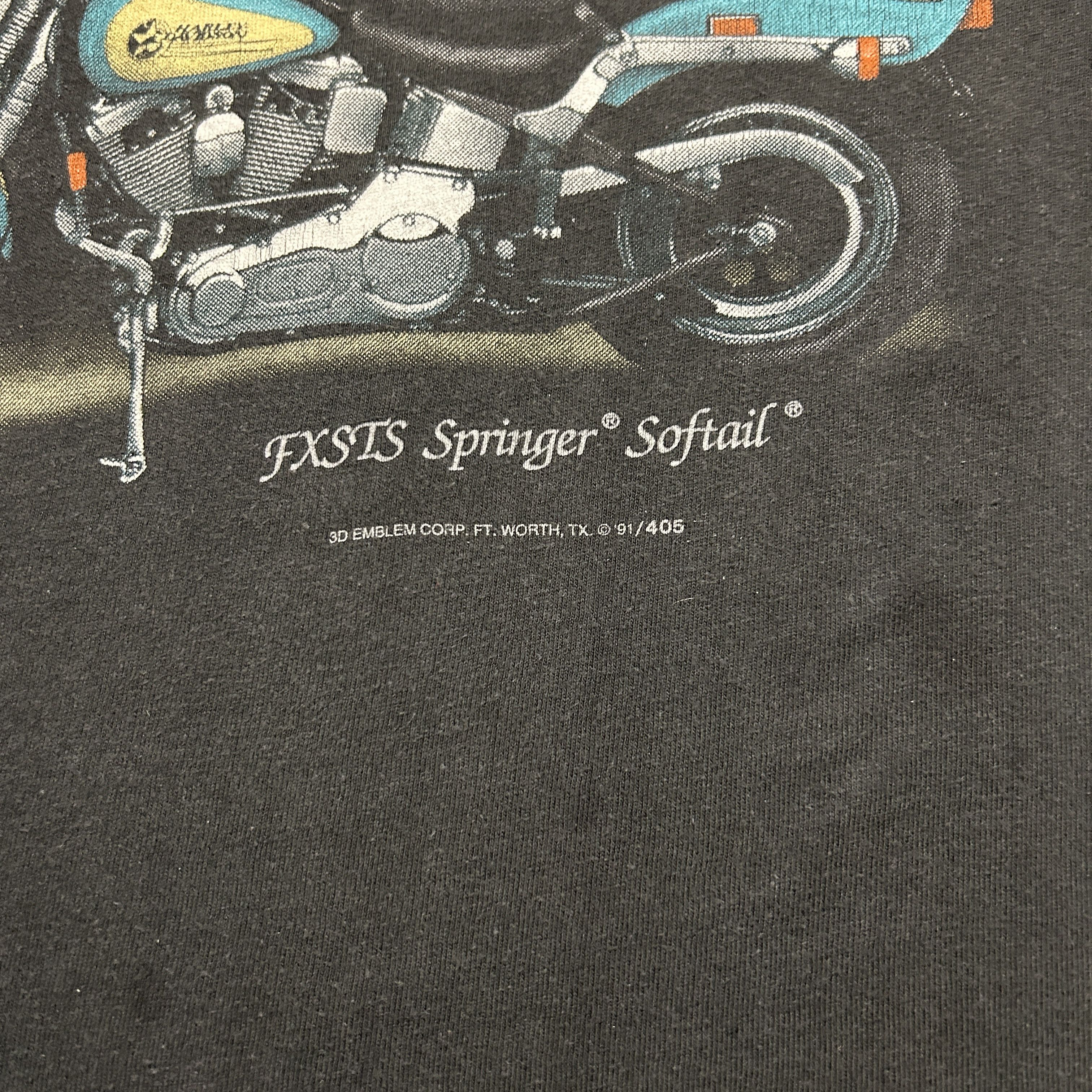 Vintage Harley Davidson Springer Softail 3D Emblem 1991 T-shirt Size US XL / EU 56 / 4 - 5 Thumbnail