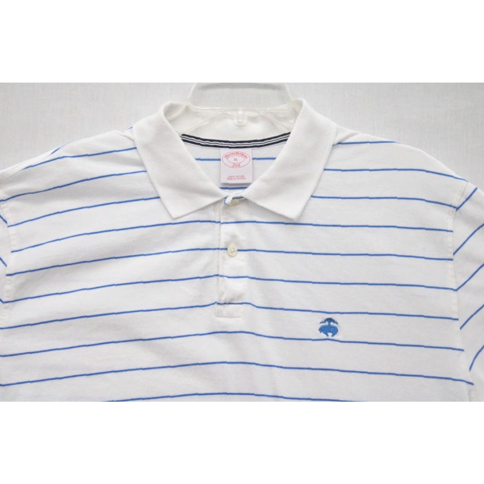 Brooks Brothers VINTAGE Brooks Brothers 346 Polo Shirt Men's XL White with Blue Stripe Embroidered Preppy Size US XL / EU 56 / 4 - 3 Thumbnail