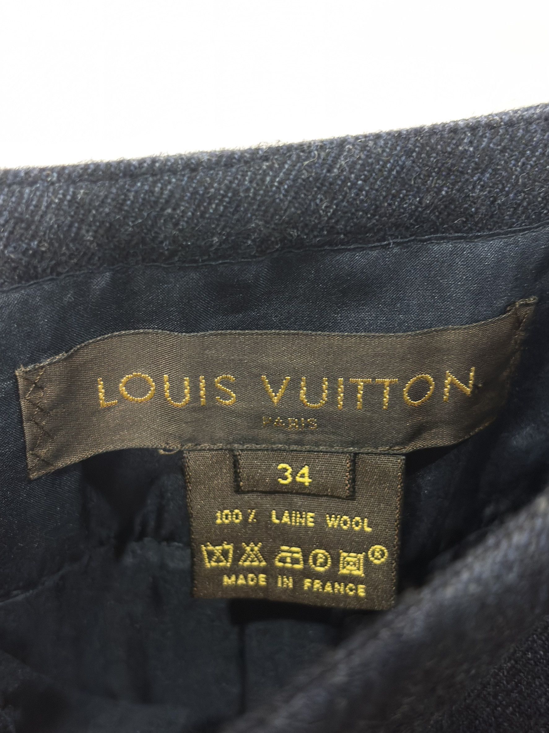 Louis Vuitton Louis Vuitton Navy Wool Pencil Skirt – Side Button Closure Size 24" / US 00 / IT 34 - 3 Thumbnail