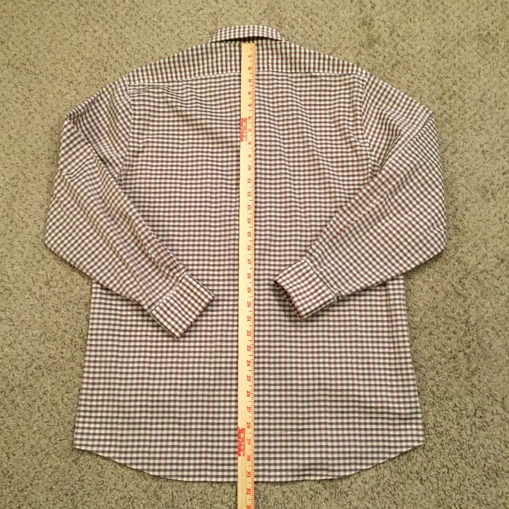 Van Heusen Van Heusen Shirt 15.5 Gray Red Plaid Long Sleeve Button Front Mens Size US L / EU 52-54 / 3 - 6 Thumbnail