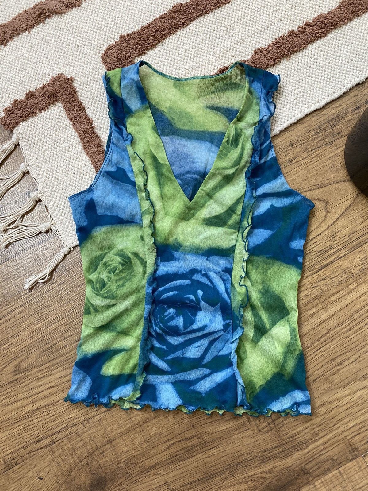Vintage JEAN PAUL GAULTIER STYLE MESH PATCHWORK TANK TOP Size M / US 6-8 / IT 42-44 - 2 Thumbnail