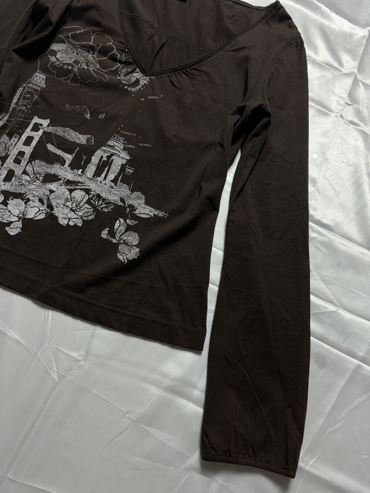 Japanese Brand × Vintage Japanese style long sleeve vintage printed top coquette Size L / US 10 / IT 46 - 6 Thumbnail