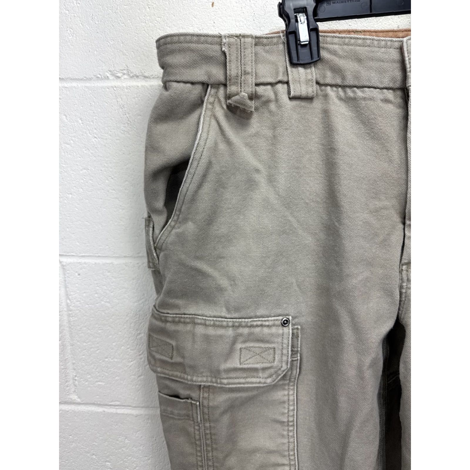 Vintage DULUTH Fire Hose Relaxed Fit Cargo Work Pants 38x28 Men's Beige Cotton Canvas 5-Pocket Tool Straps Belted Wrinkle-Resistant Casual Workwear Mens Size US 38 / EU 54 - 2 Thumbnail