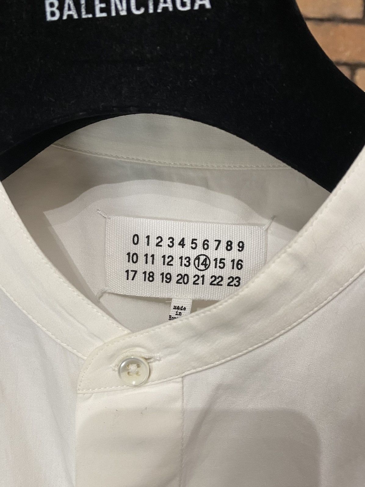 Maison Margiela FW15 $820 MANDARIN COLLAR IVORY WHITE BUTTON UP SHIRT Size US L / EU 52-54 / 3 - 3 Thumbnail