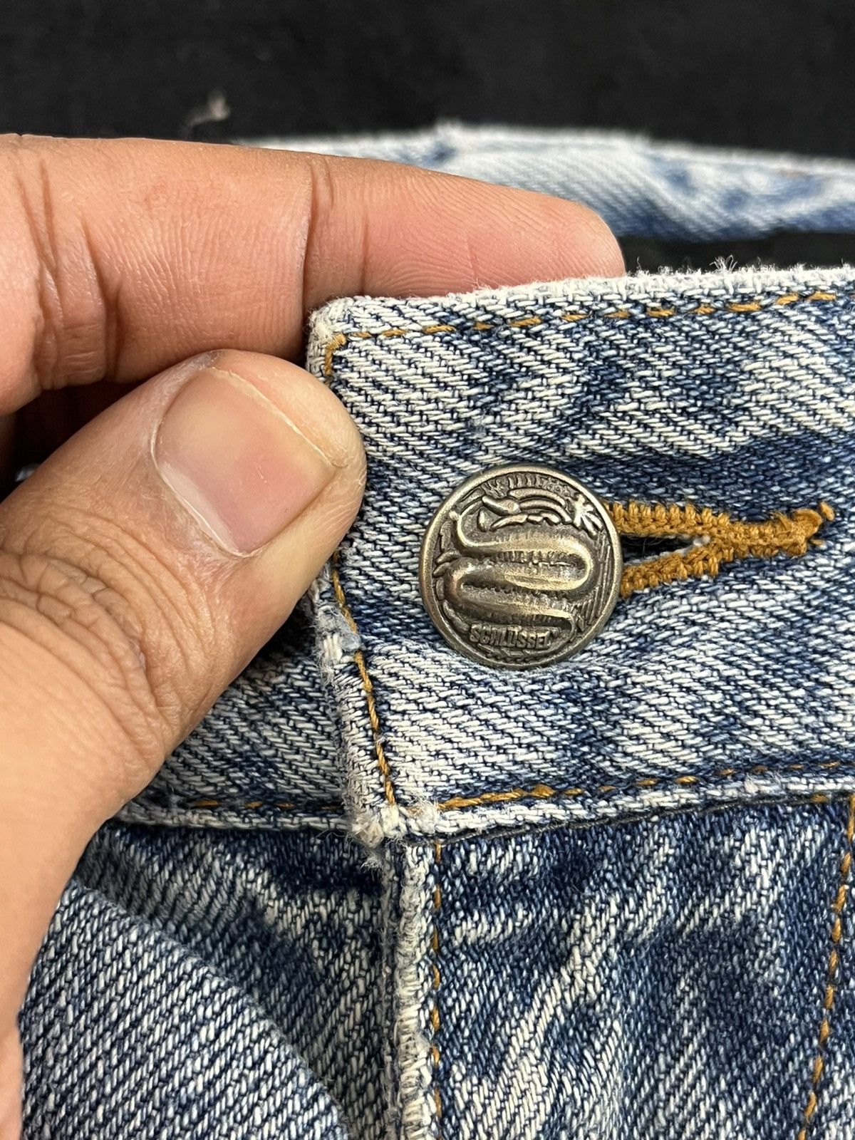 Hysteric Glamour Vintage Schlussel Snake Studded Distressed Denim Size US 30 / EU 46 - 13 Thumbnail